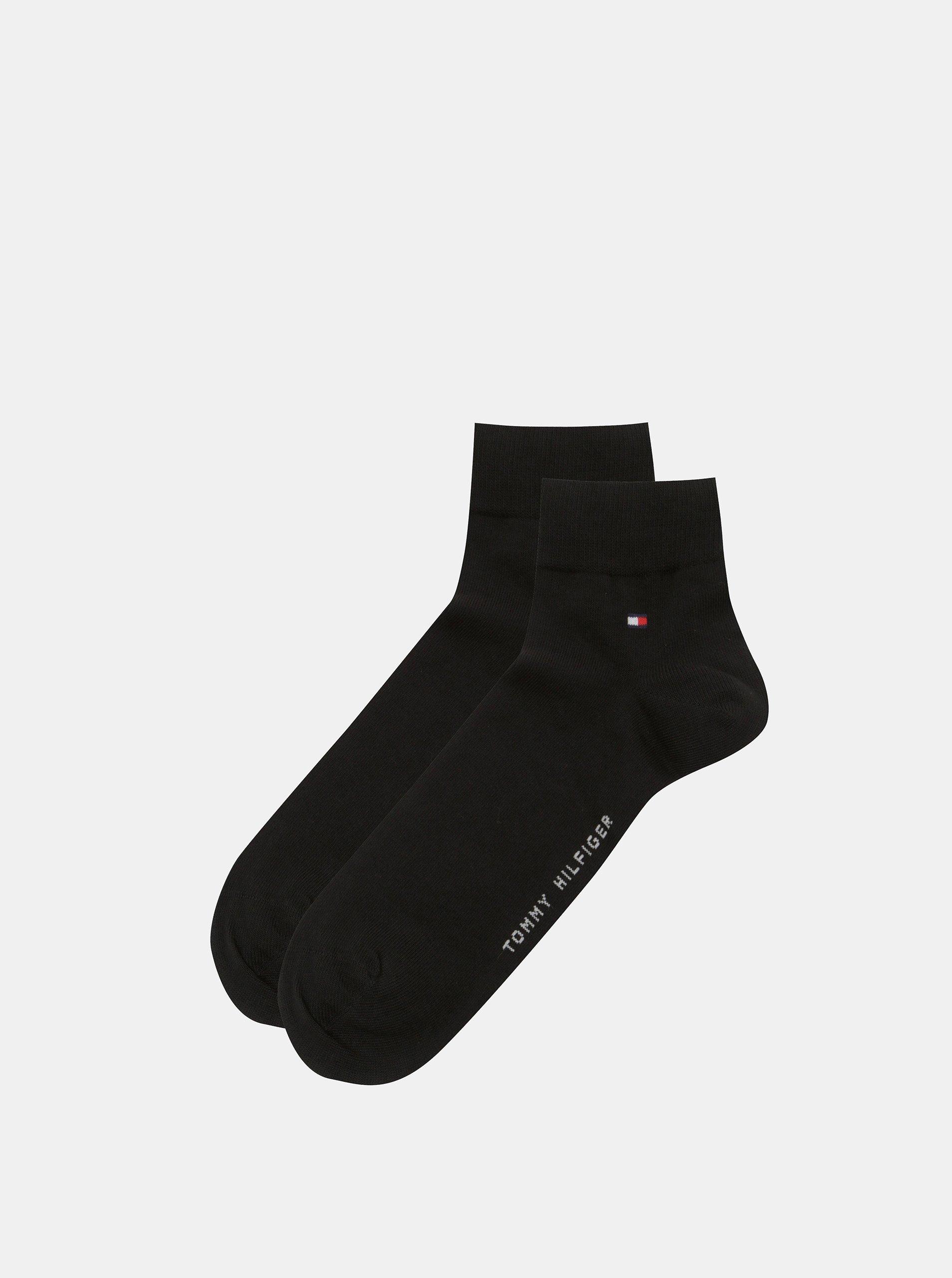 Lacno Balenie dvoch párov pánskych členkových ponožiek v čiernej farbe Tommy Hilfiger