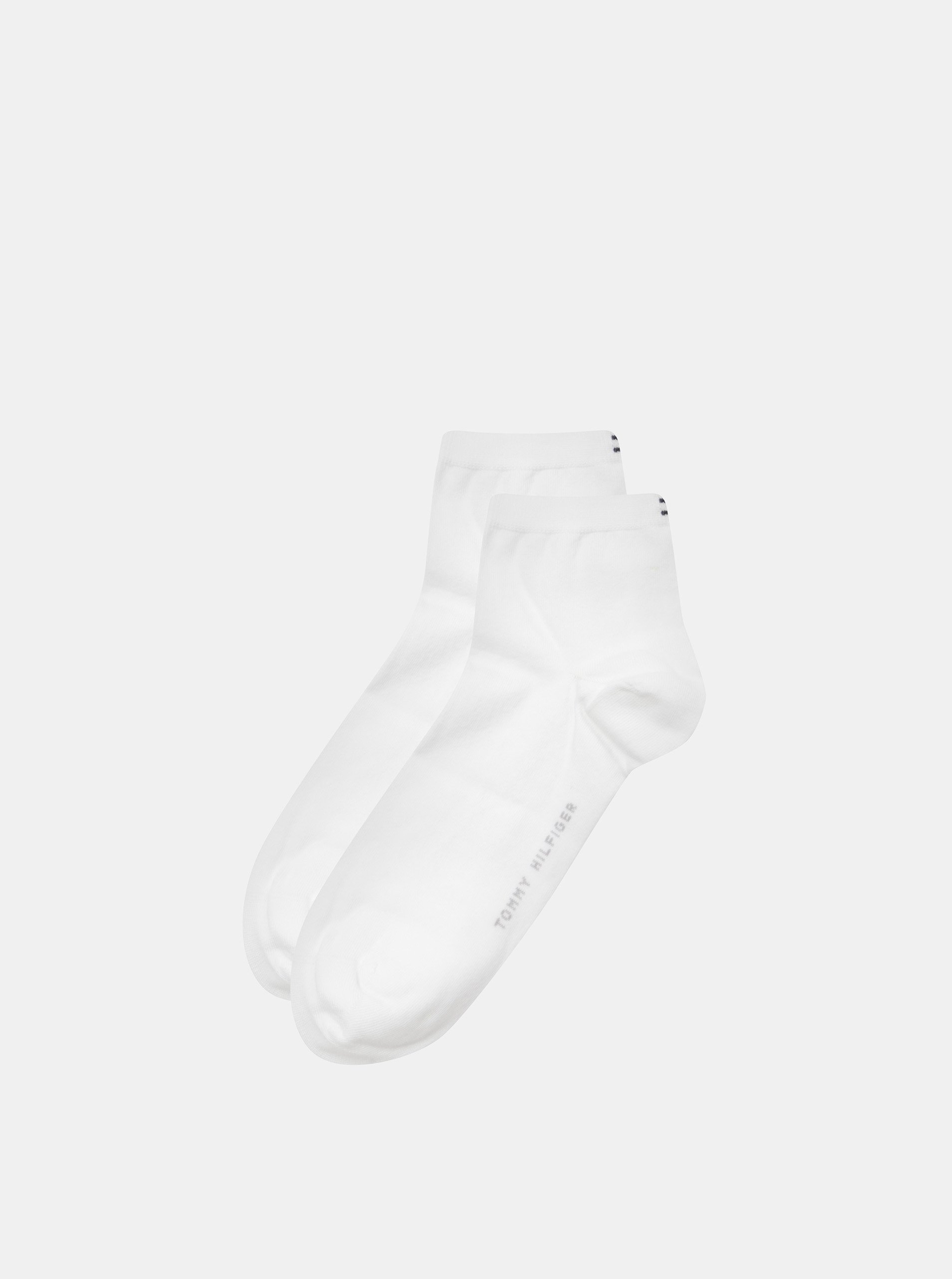 Lacno Balenie dvoch párov dámskych členkových ponožiek v bielej farbe Tommy Hilfiger