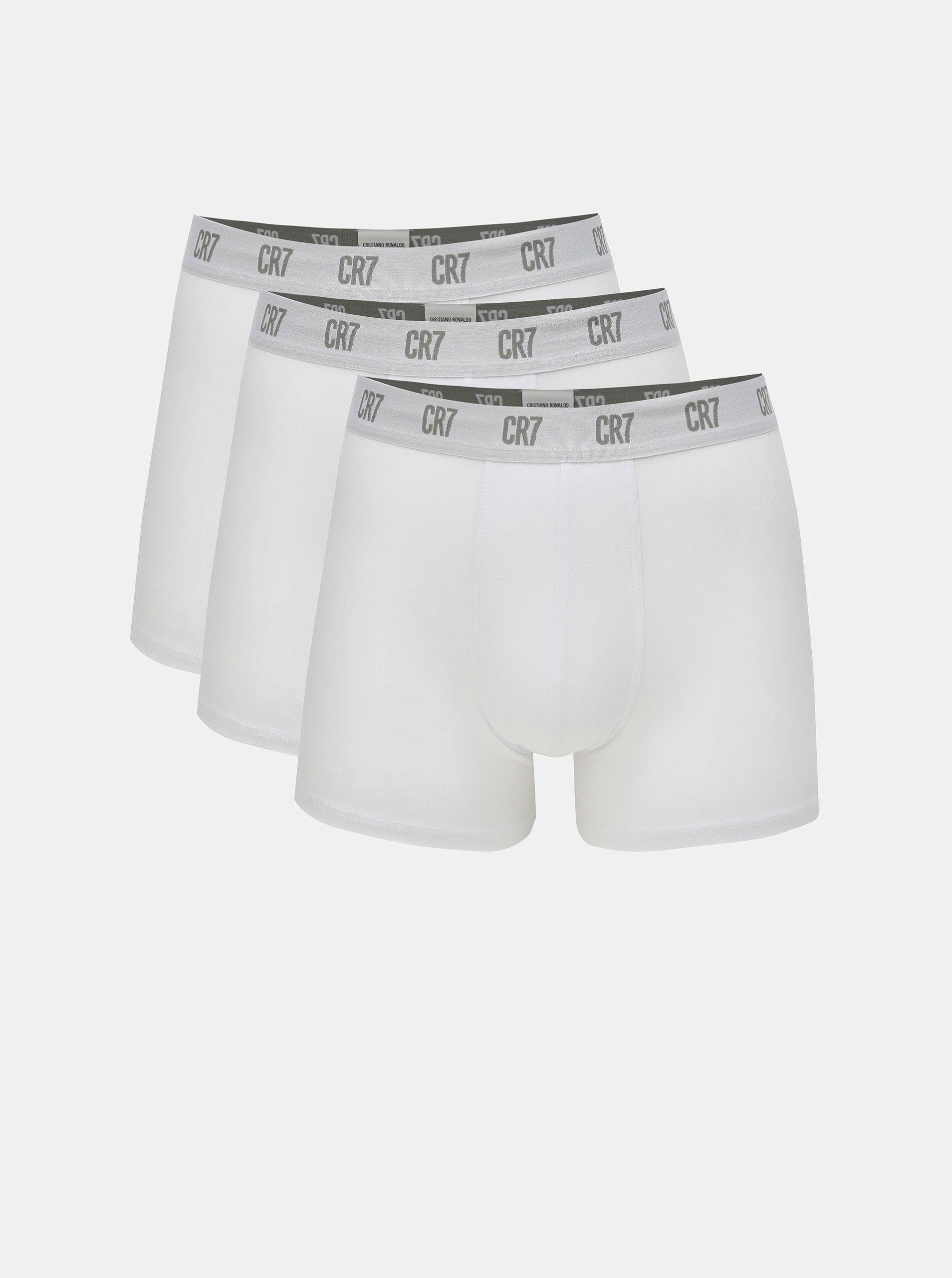 Levně Sada tří pánských boxerek v bílé barvě CR7