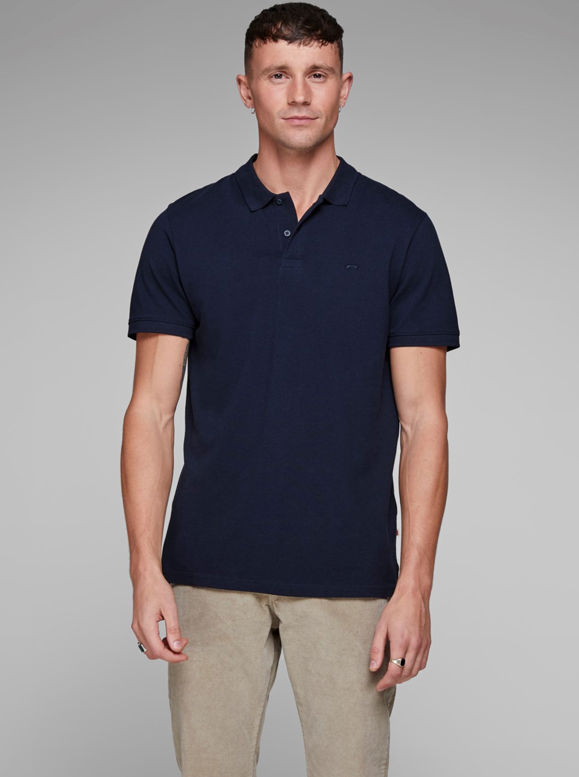 E-shop Modré basic polo tričko Jack & Jones