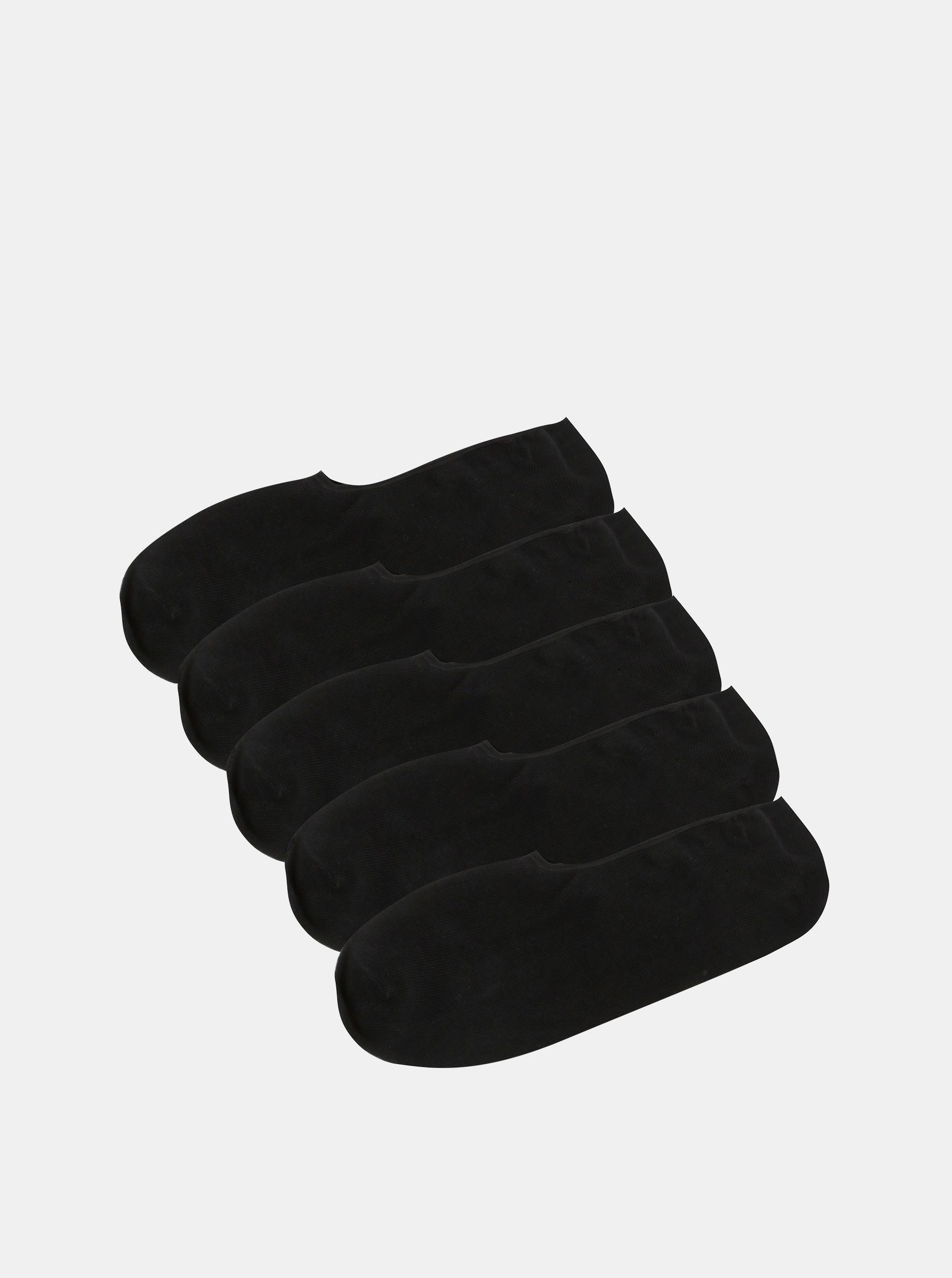 E-shop Černé pánské nízké ponožky - sada pěti párů Jack & Jones Basic