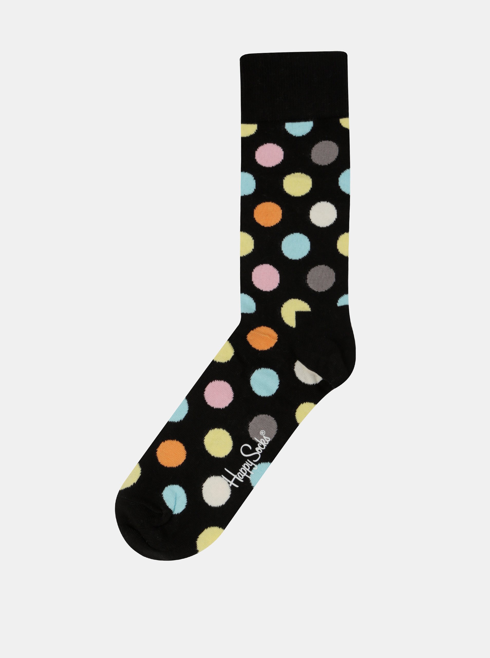 Lacno Ćierne unisex ponožky s farebnými bodkami Happy Socks Big Dots