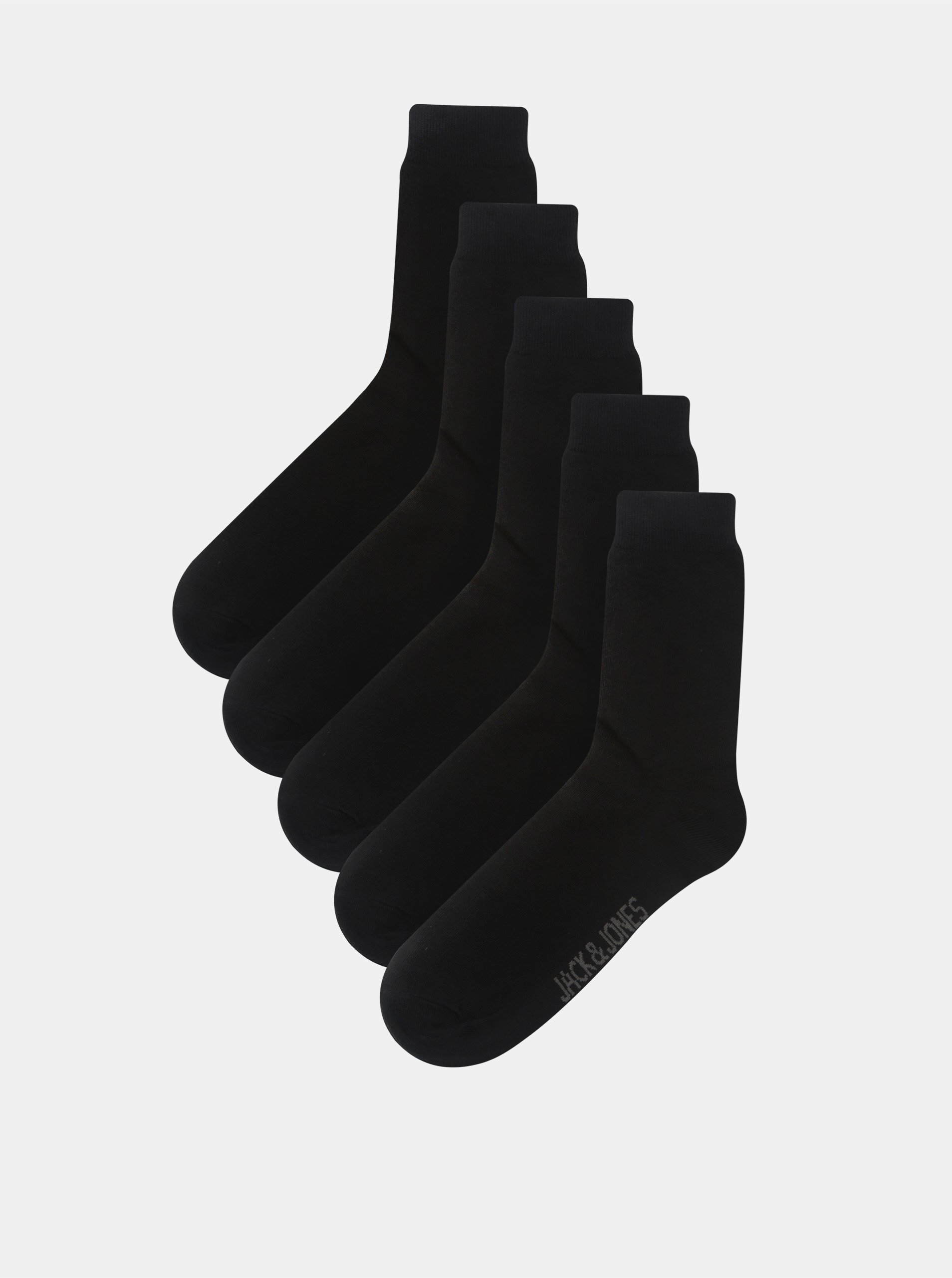 E-shop Sada pěti párů černých pánských ponožek Jack & Jones Jens