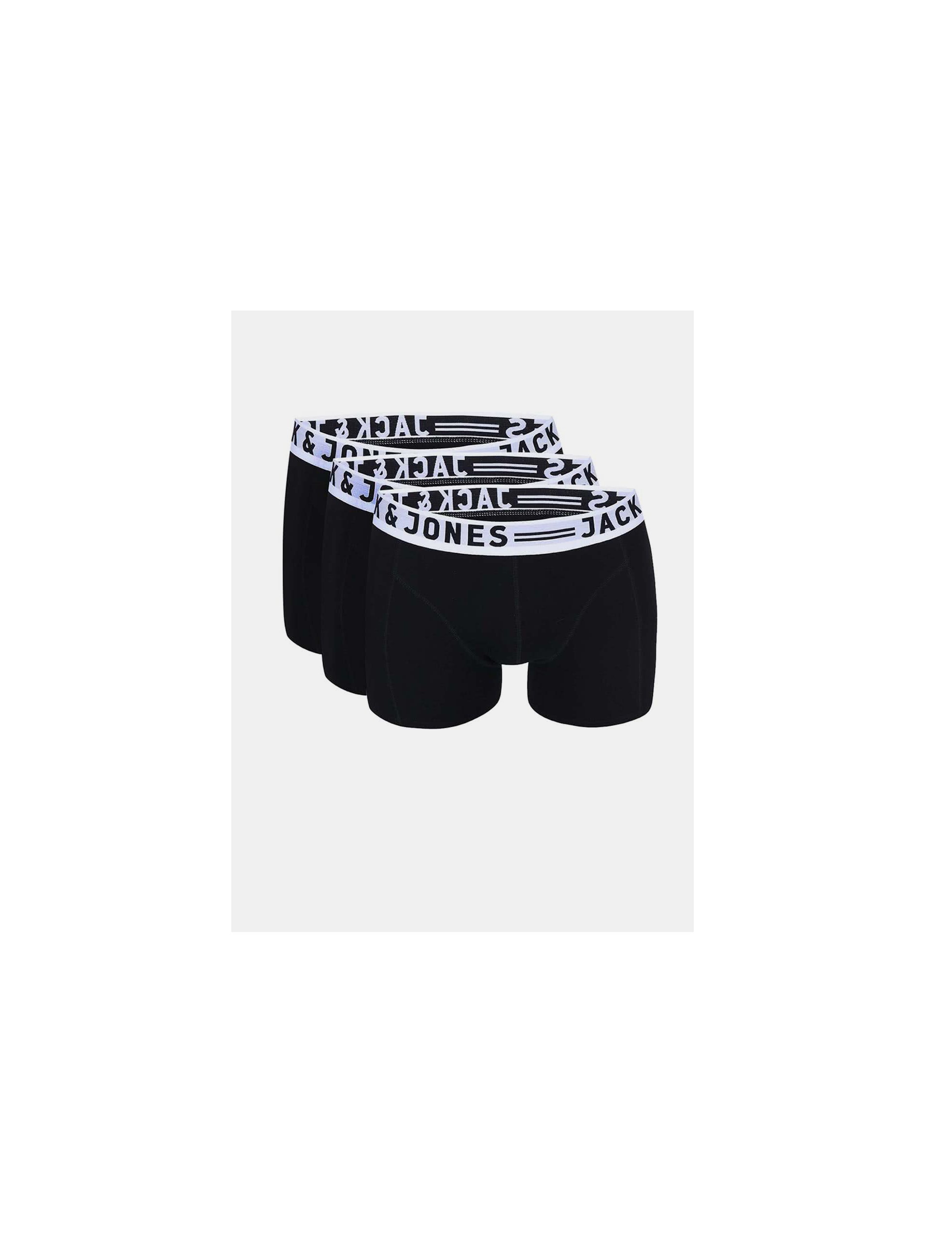 E-shop Sada tří pánských boxerek v černé barvě Jack & Jones Sense