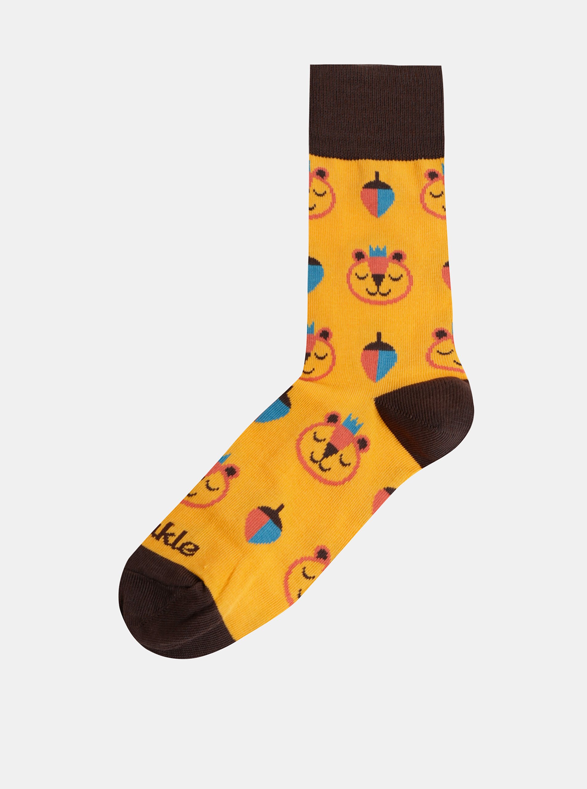 Levně Žluté vzorované ponožky Fusakle Brum