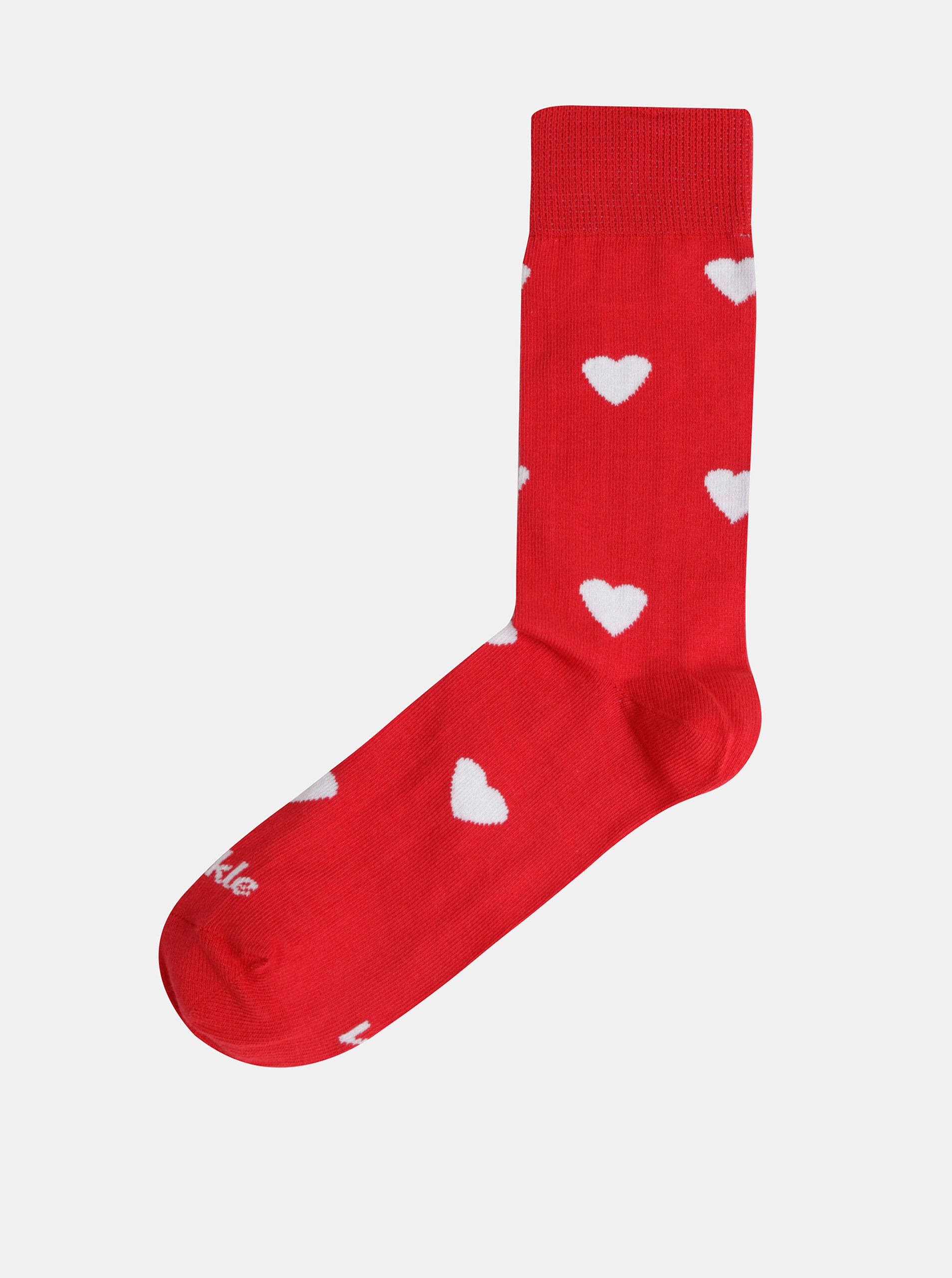 Lacno Červené vzorované ponožky Fusakle Láska