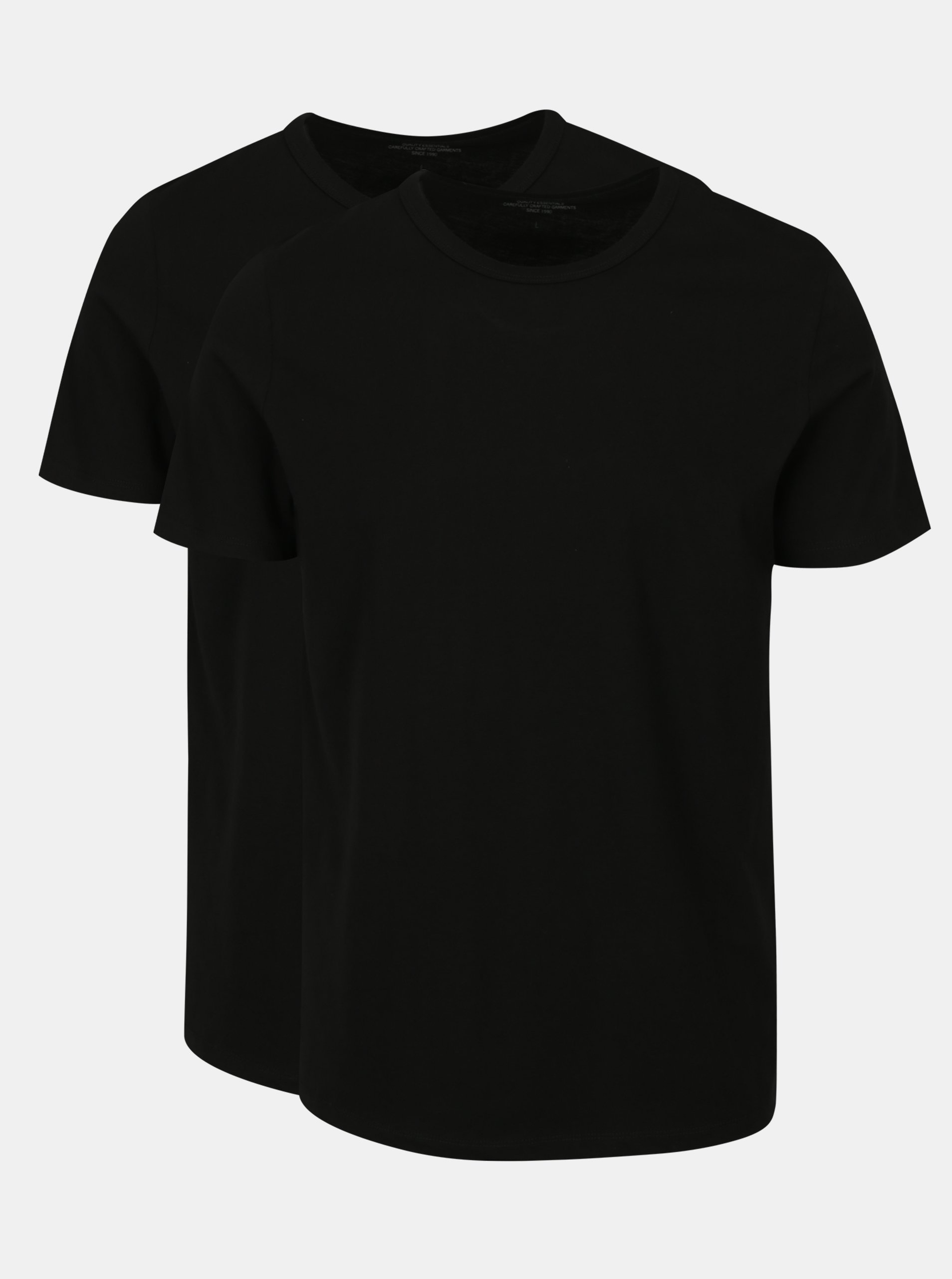 E-shop Súprava dvoch čiernych basic tričiek s krátkym rukávom Jack & Jones Basic