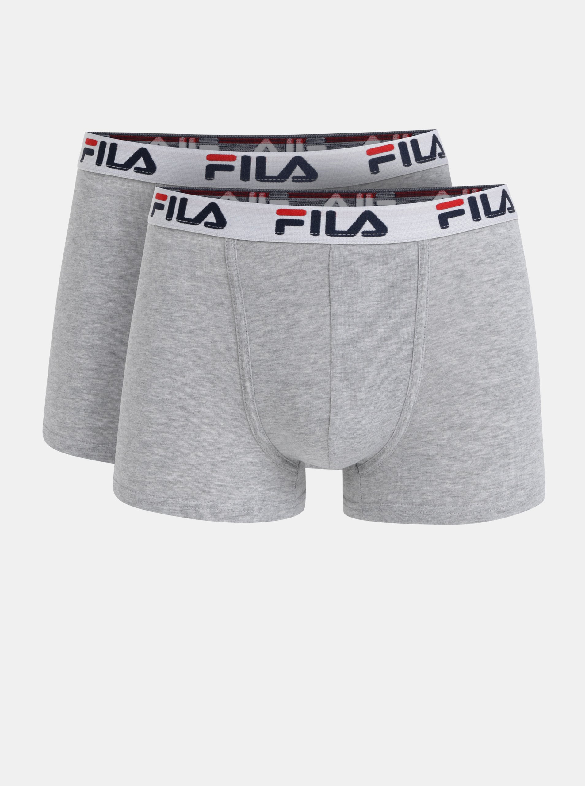 E-shop Sada dvou šedých žíhaných boxerek FILA
