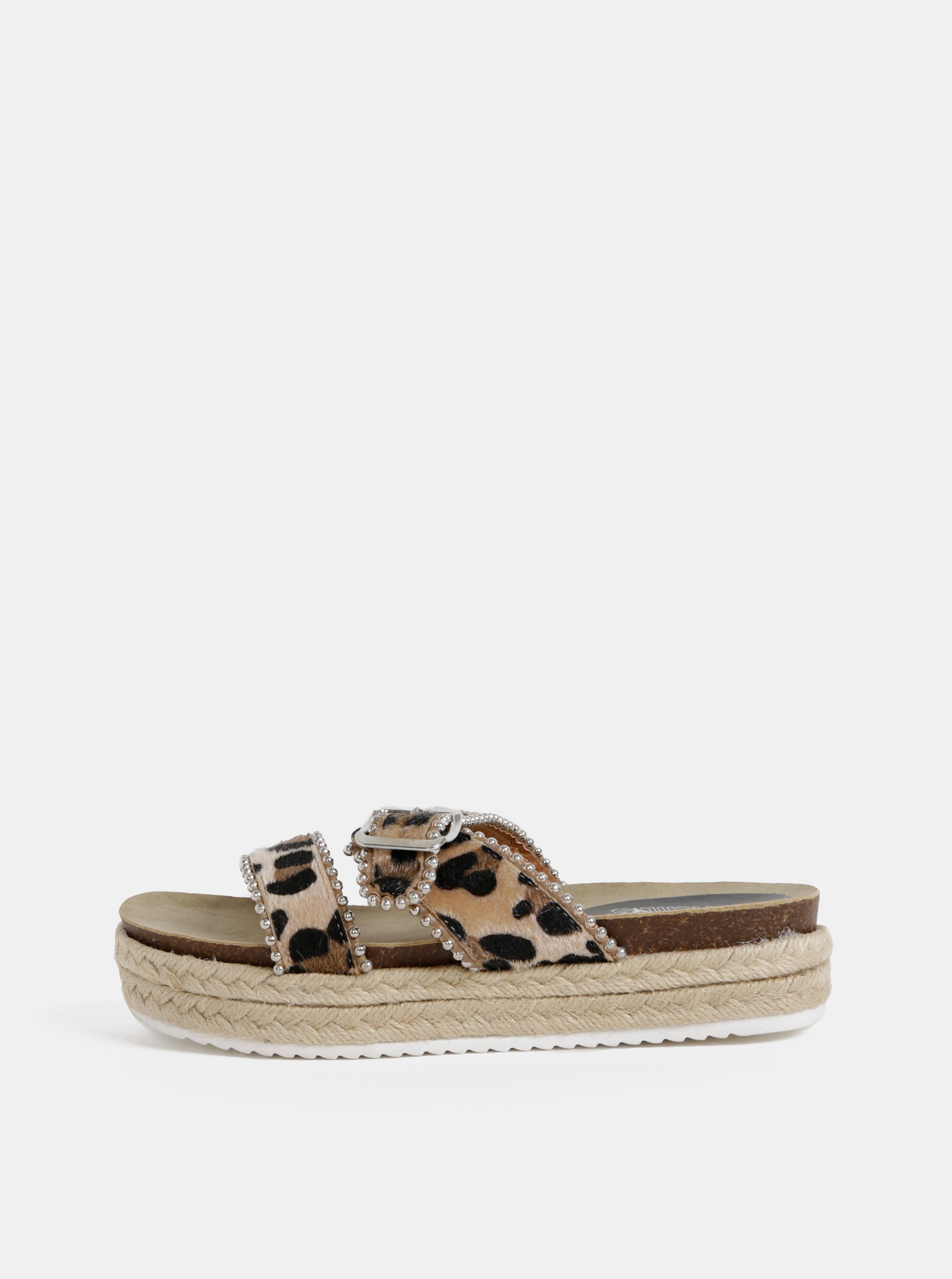 E-shop Béžové dámské pantofle s leopardím vzorem Haily´s Leo