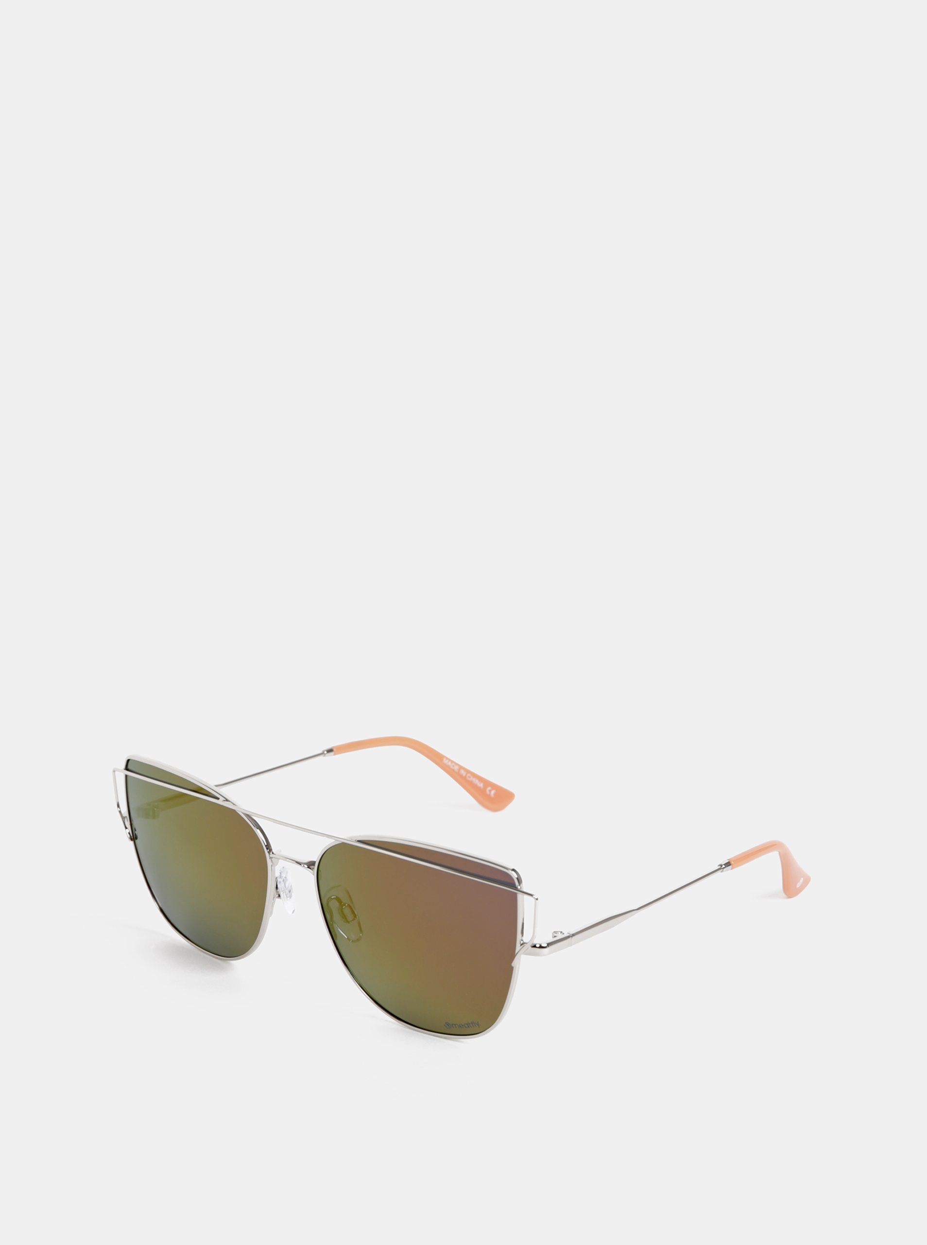 Lacno Dámske slnečné okuliare v striebornej farbe Meatfly Vision