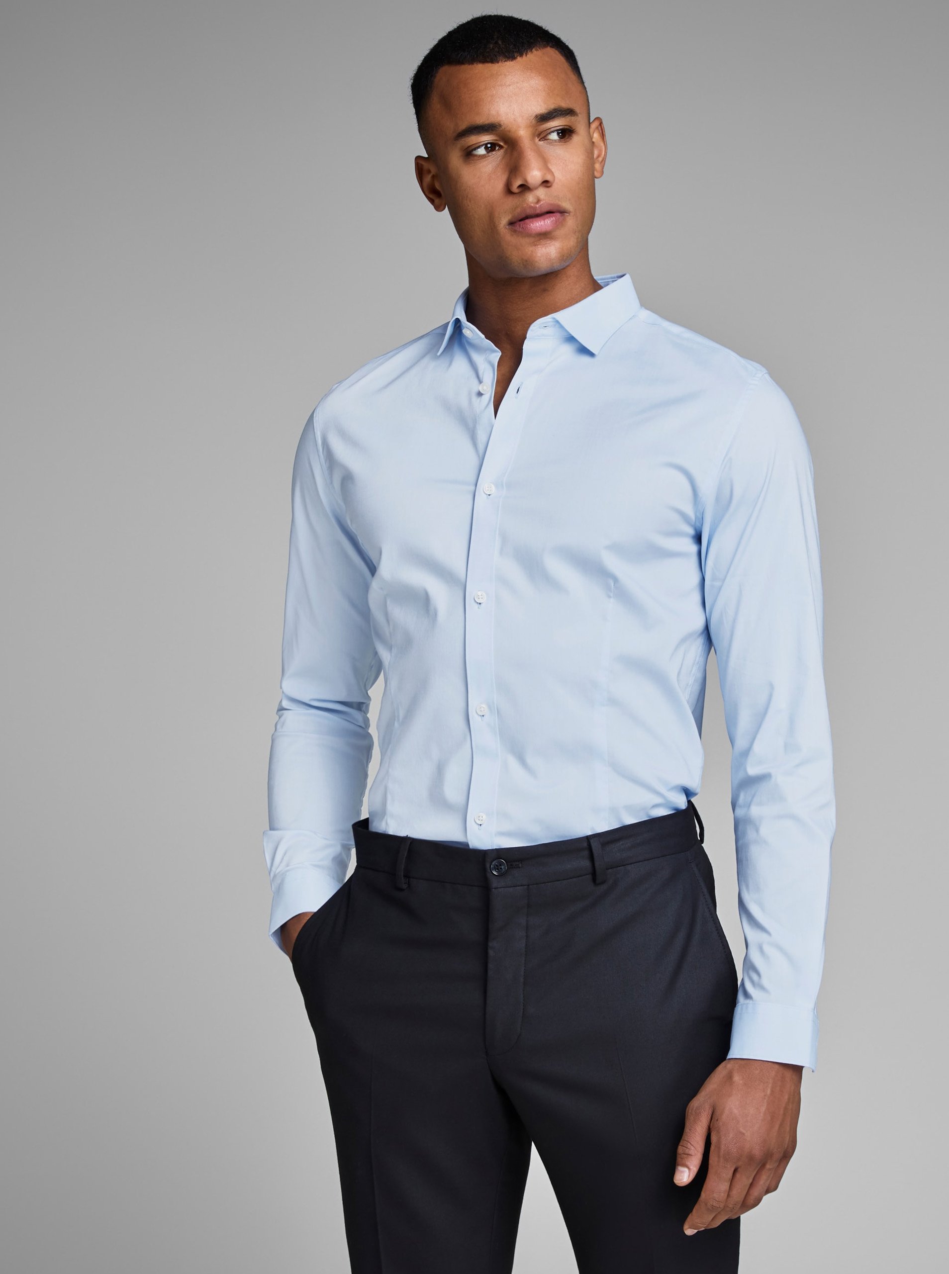 E-shop Světle modrá formální pánská košile Jack & Jones Parma