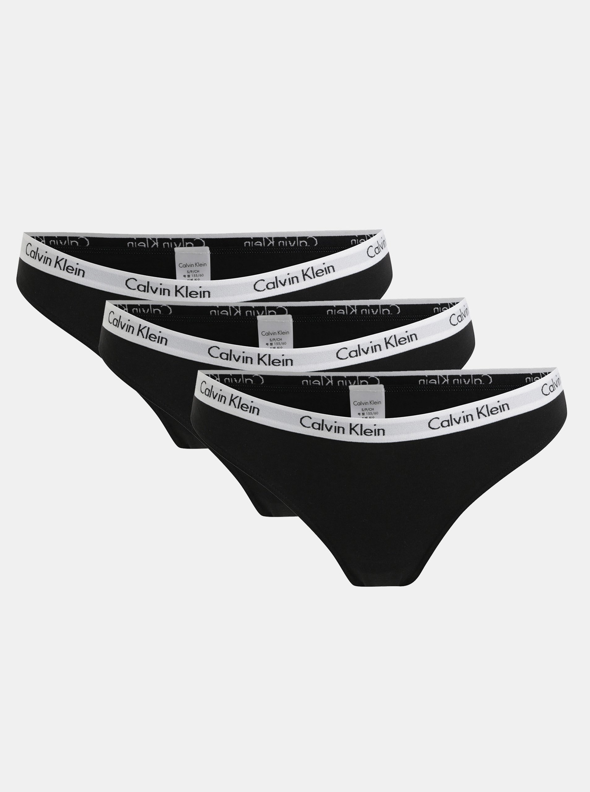 Lacno Balenie troch nohavičiek v čiernej farbe Calvin Klein Underwear