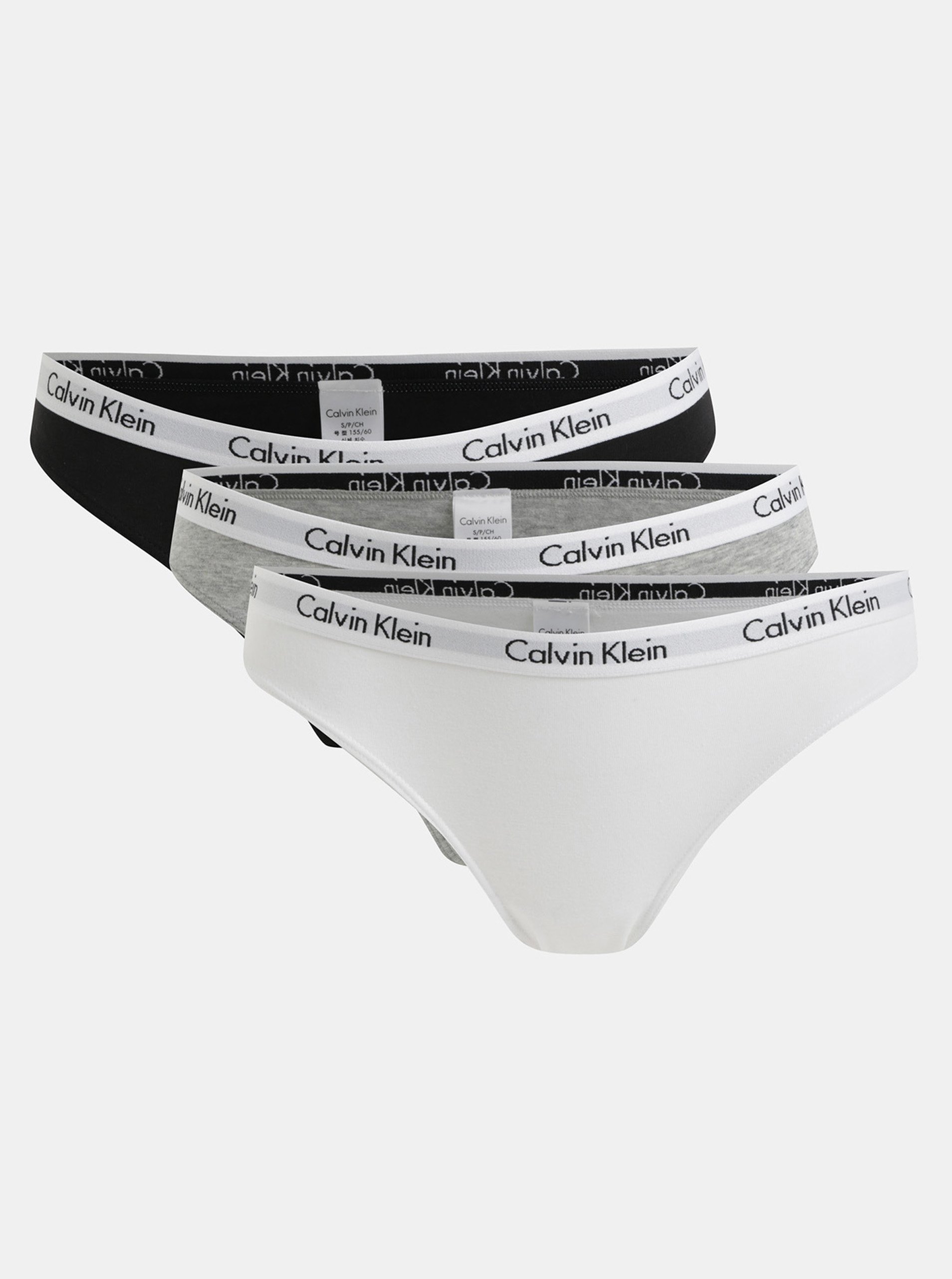 Lacno Balenie troch nohavičiek v bielej, sivej a čiernej farbe Calvin Klein Underwear