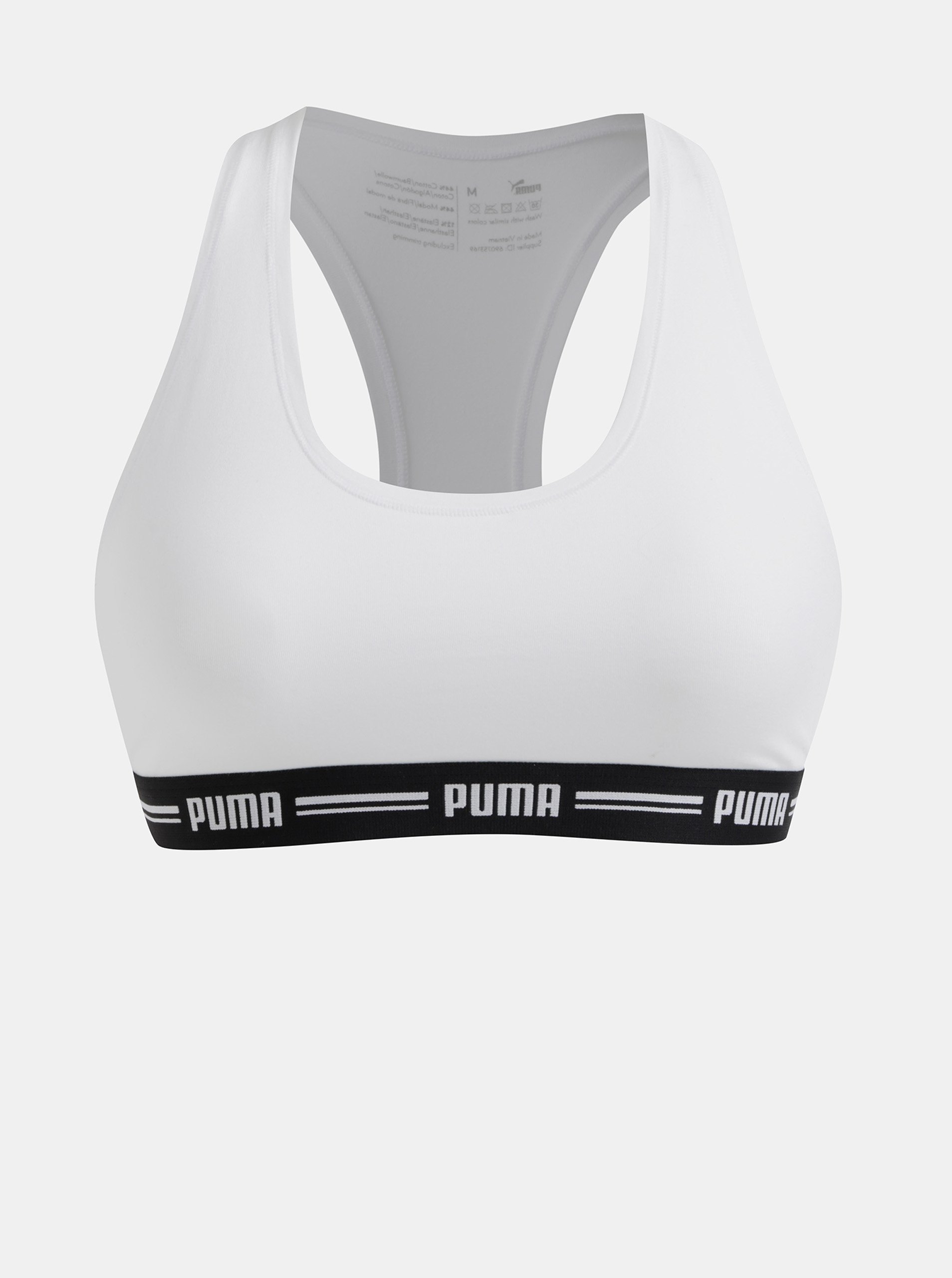 Levně Bílá sportovní podprsenka Puma