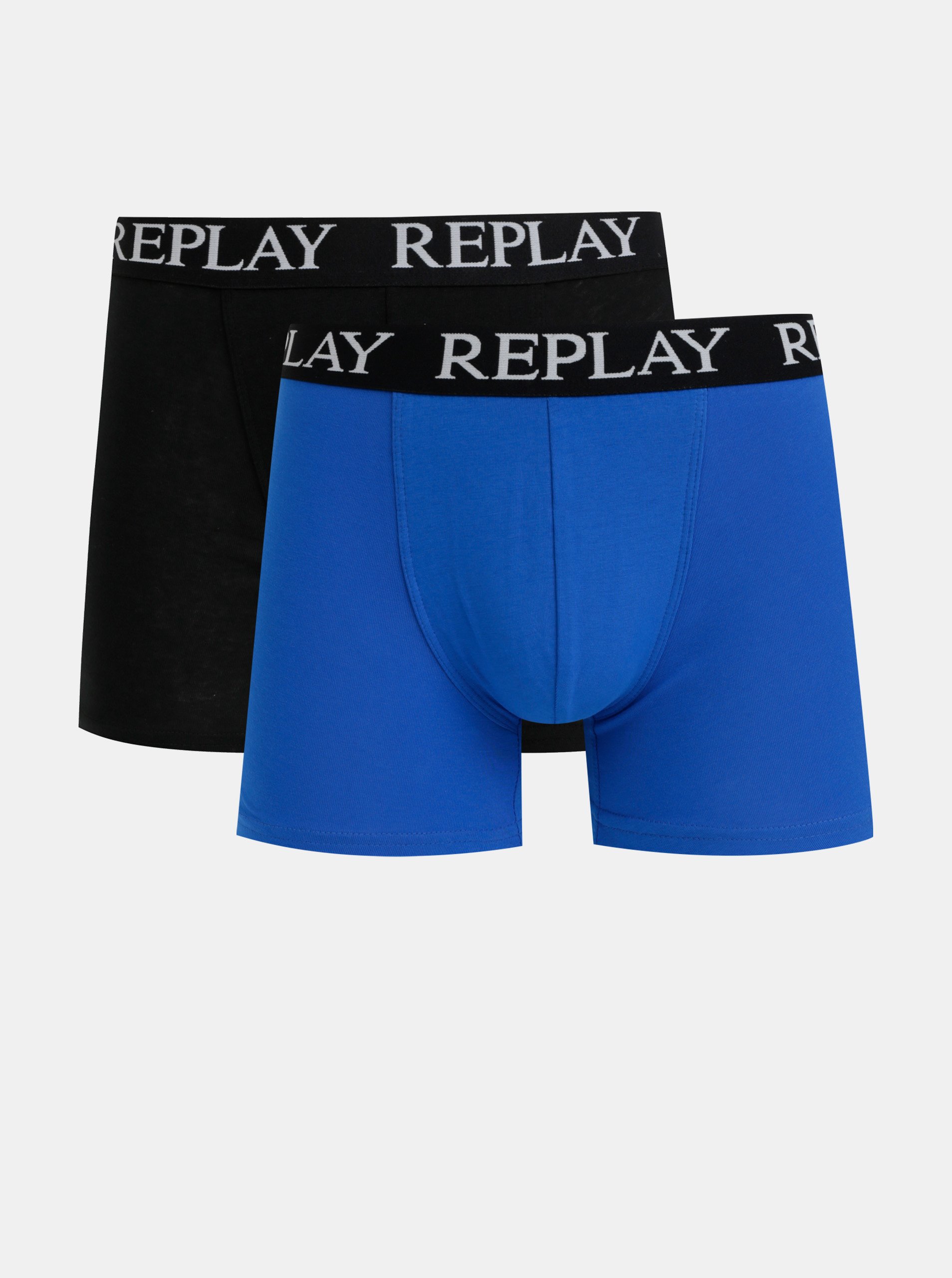 E-shop Sada dvoch boxeriek v čiernej a modrej farbe Replay