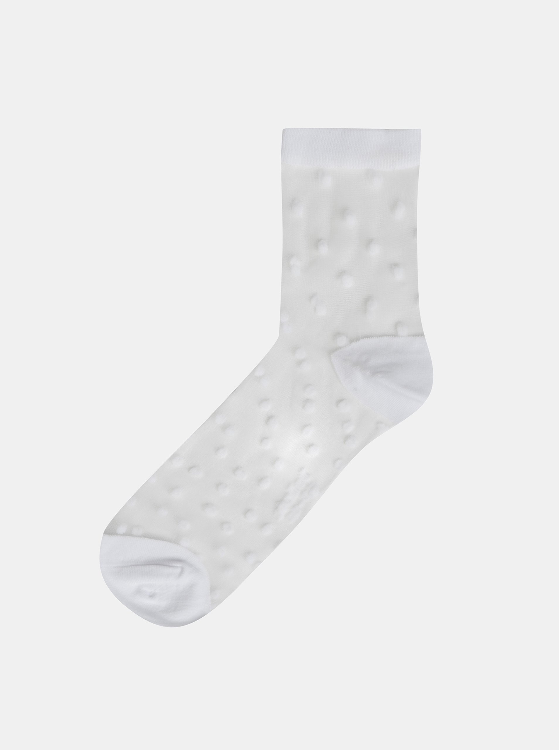Levně Bílé dámské puntíkované silonkové ponožky Bellinda TRENDY SOCKS