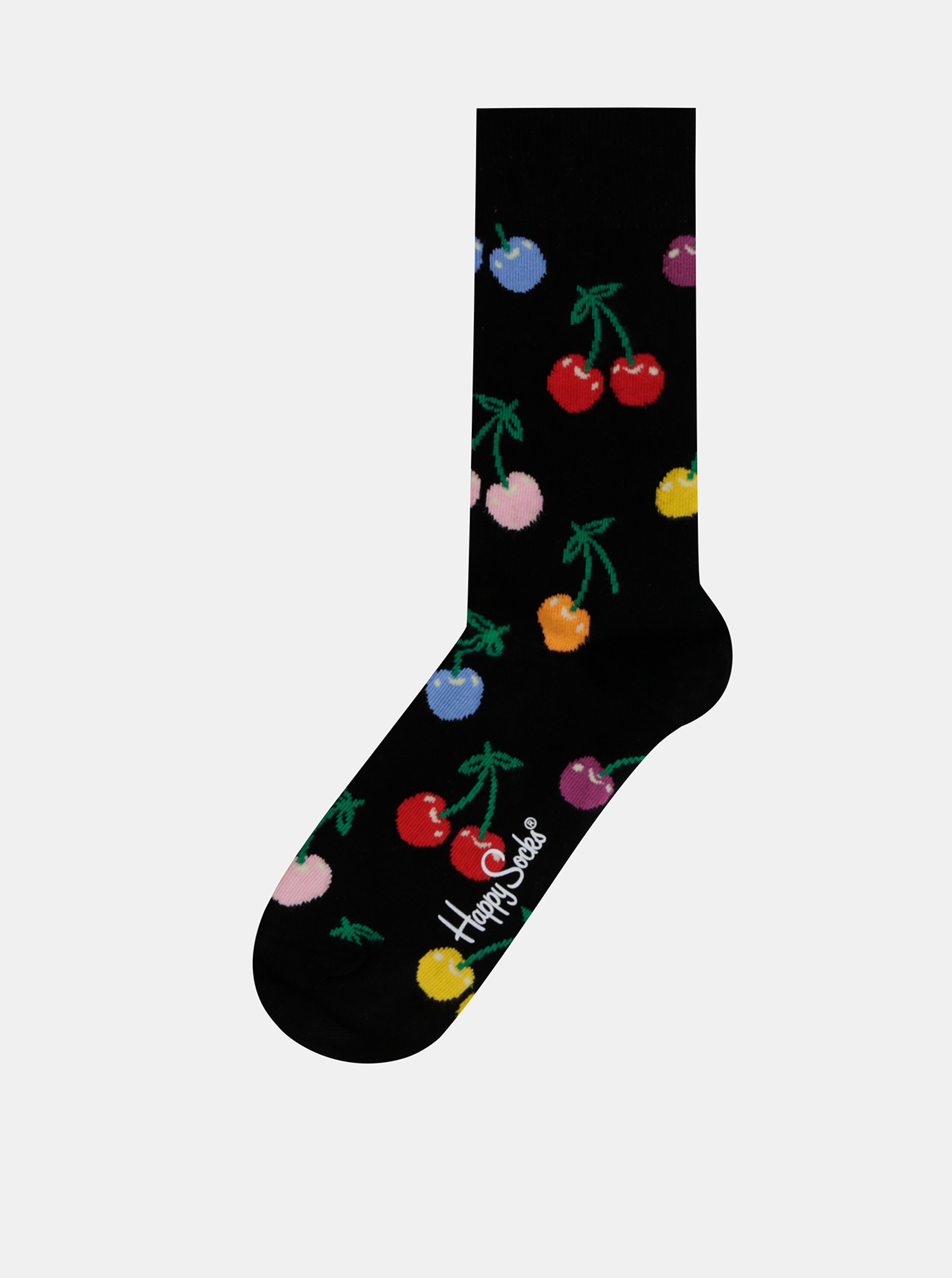 Lacno Čierne vzorované ponožky Happy Socks Cherry