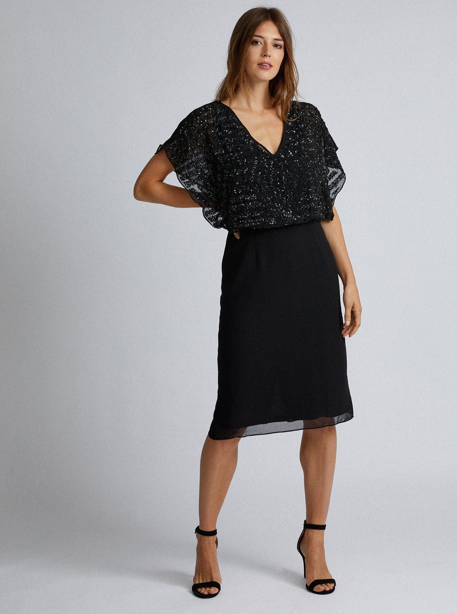 E-shop Čierne šaty s flitrami Dorothy Perkins