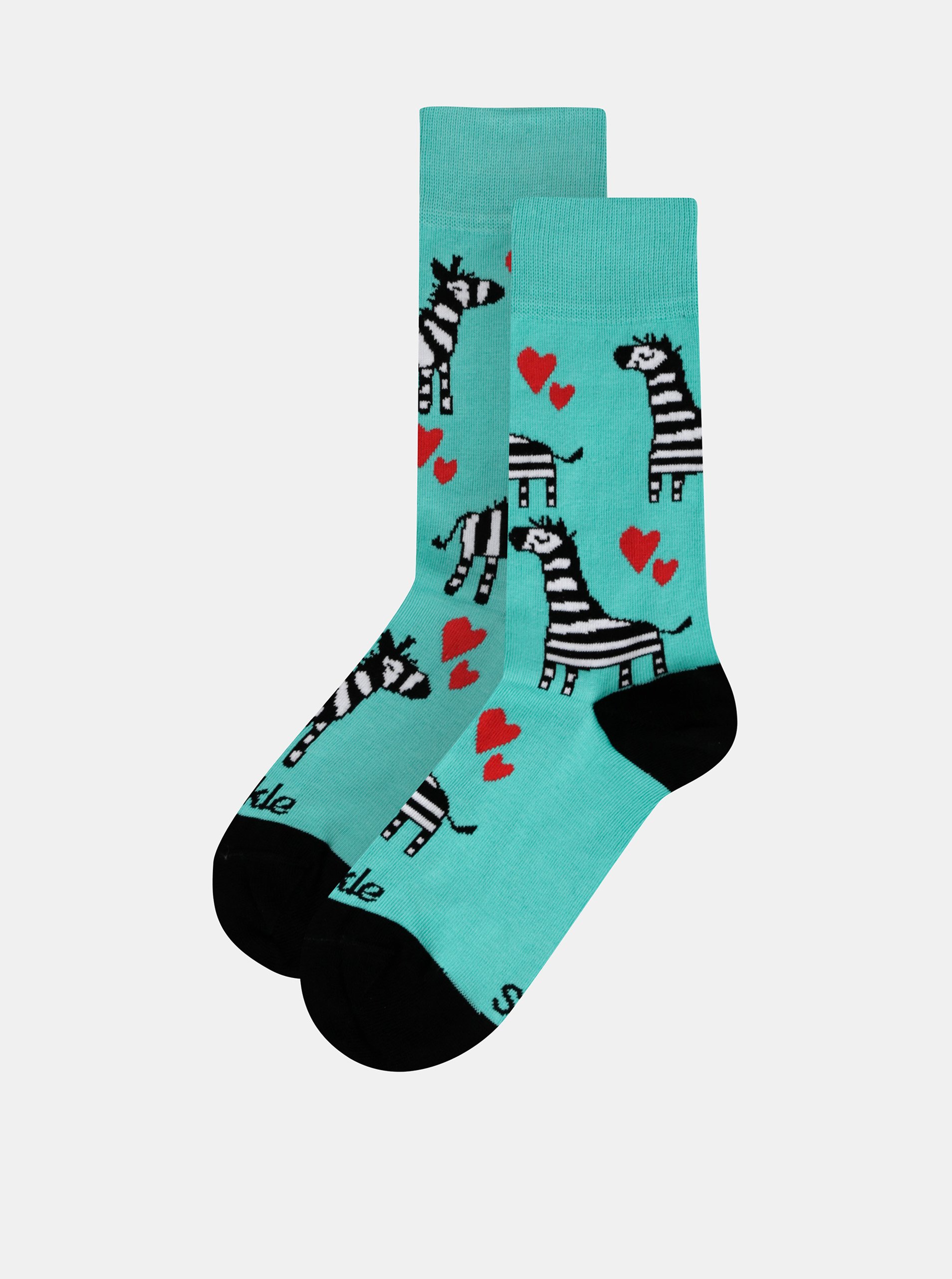 Levně Zelené vzorované ponožky Fusakle Zebra