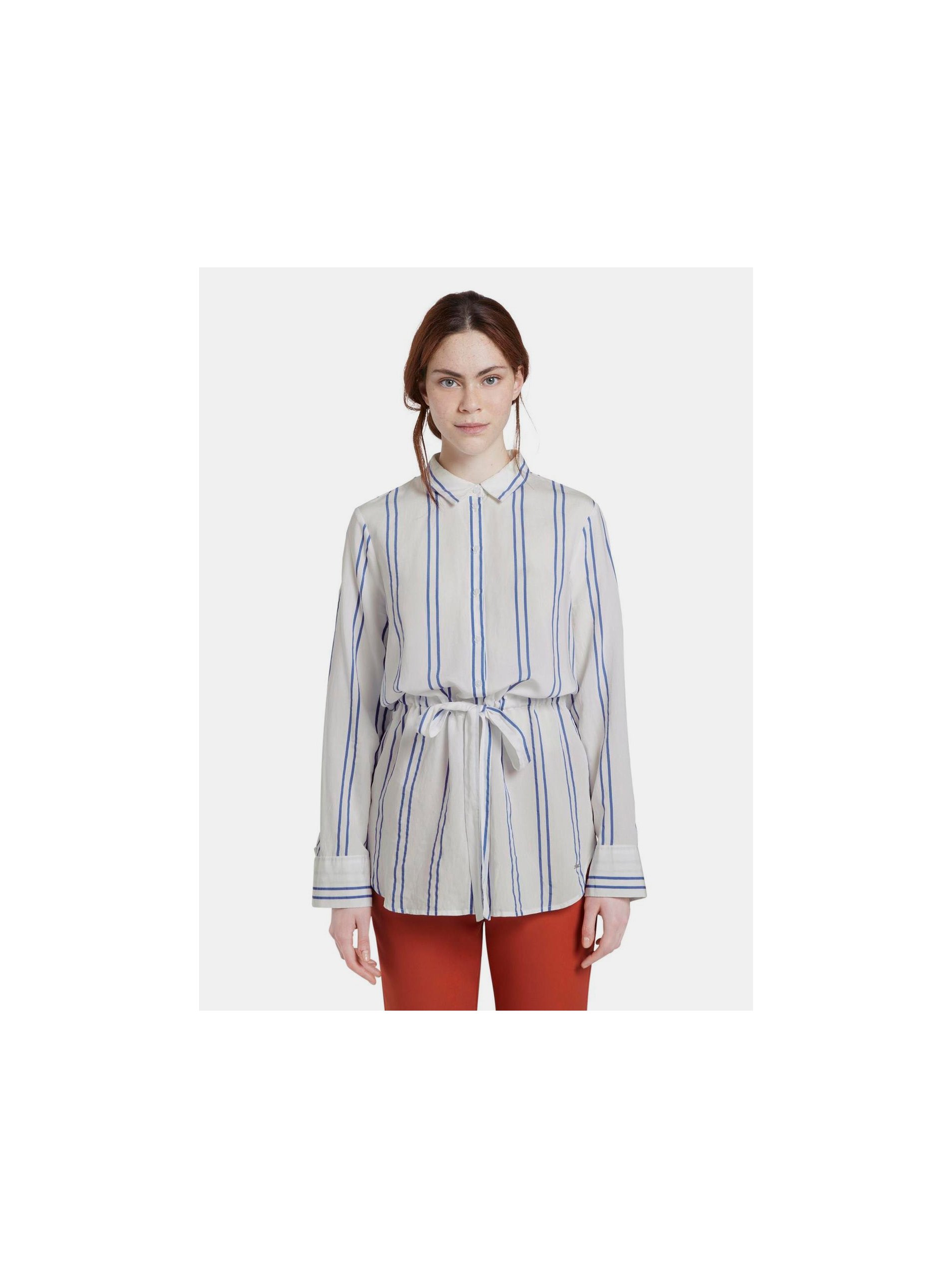 E-shop Biela dámska pruhovaná košeľa Tom Tailor Denim