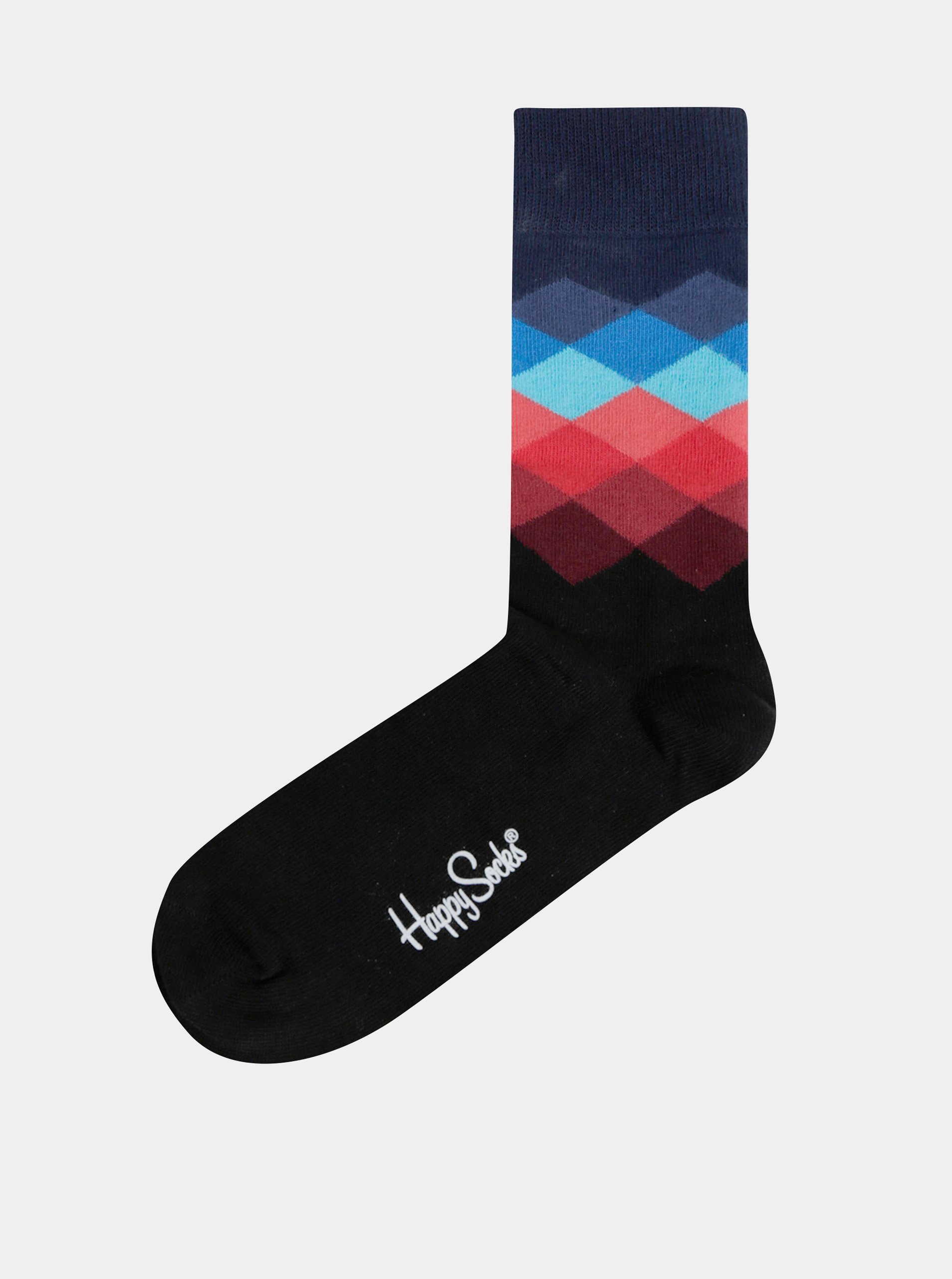 Lacno Čierne unisex vzorované ponožky Happy Socks Faded Diamond