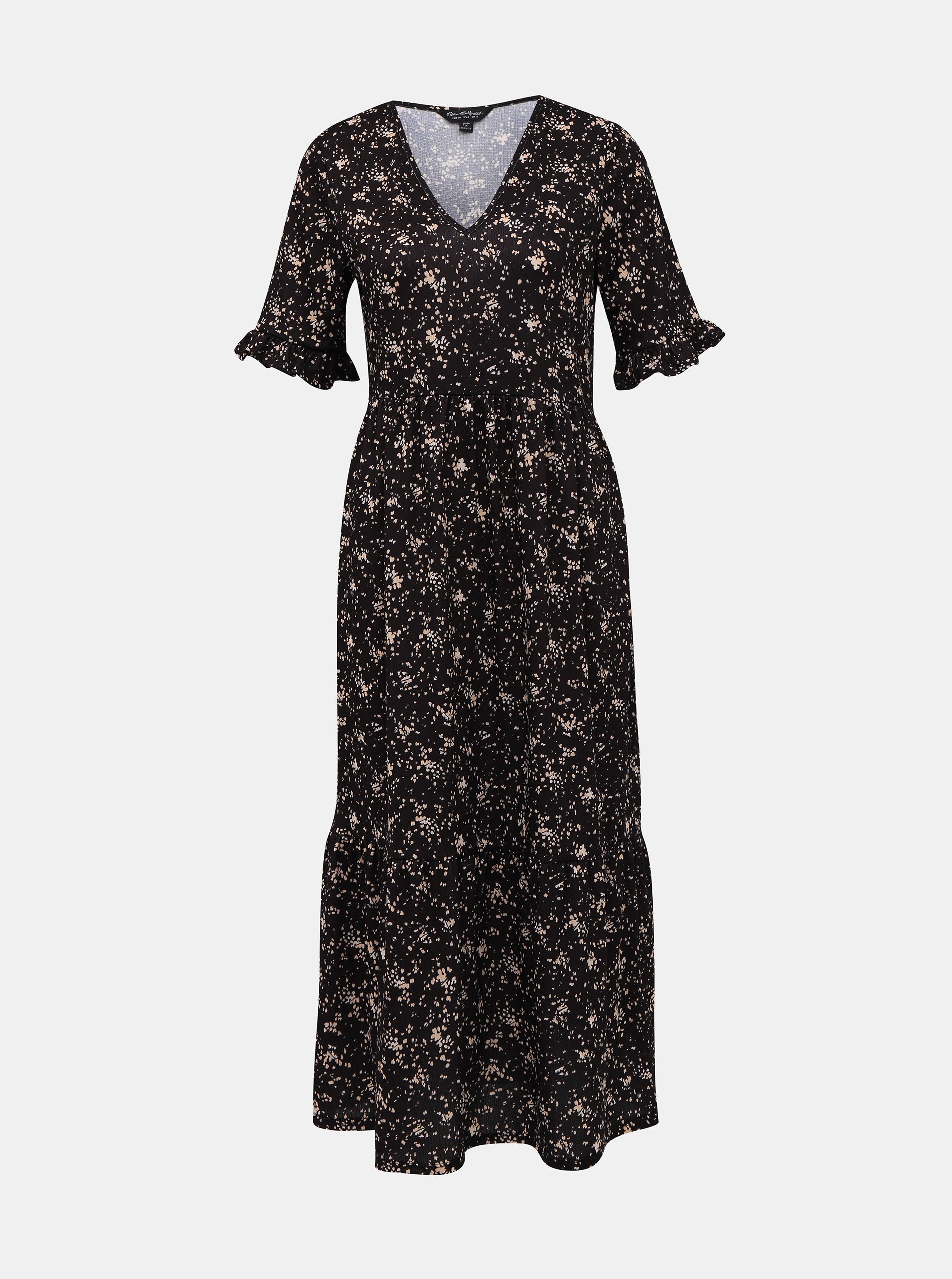 Levně Černé vzorované maxi šaty Miss Selfridge
