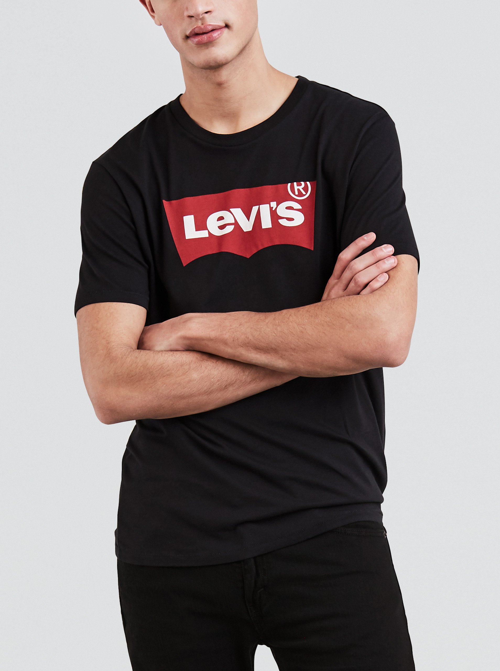 Lacno Čierne pánske tričko s potlačou Levi's®