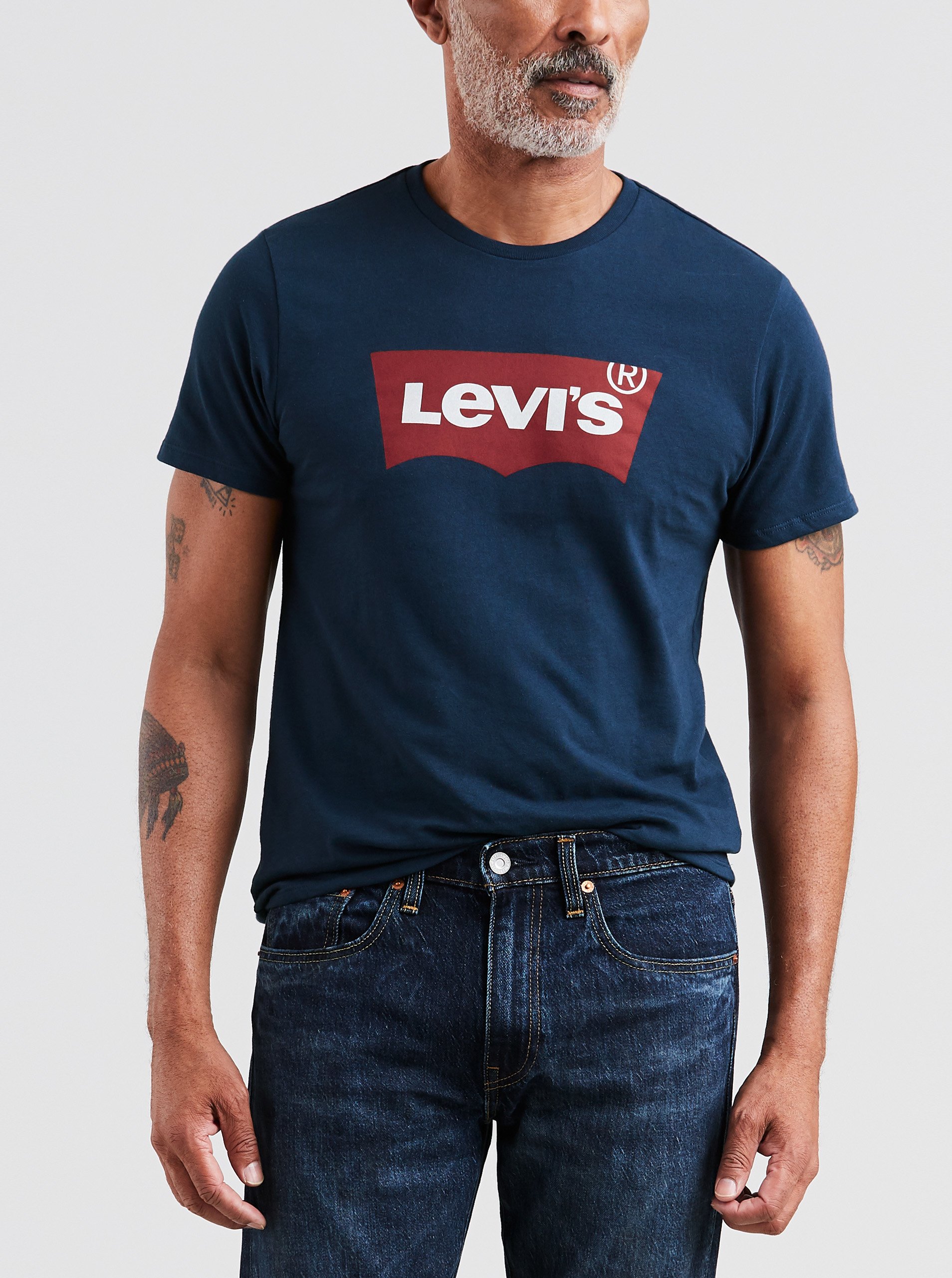 E-shop Tmavomodré pánske tričko s potlačou Levi's®