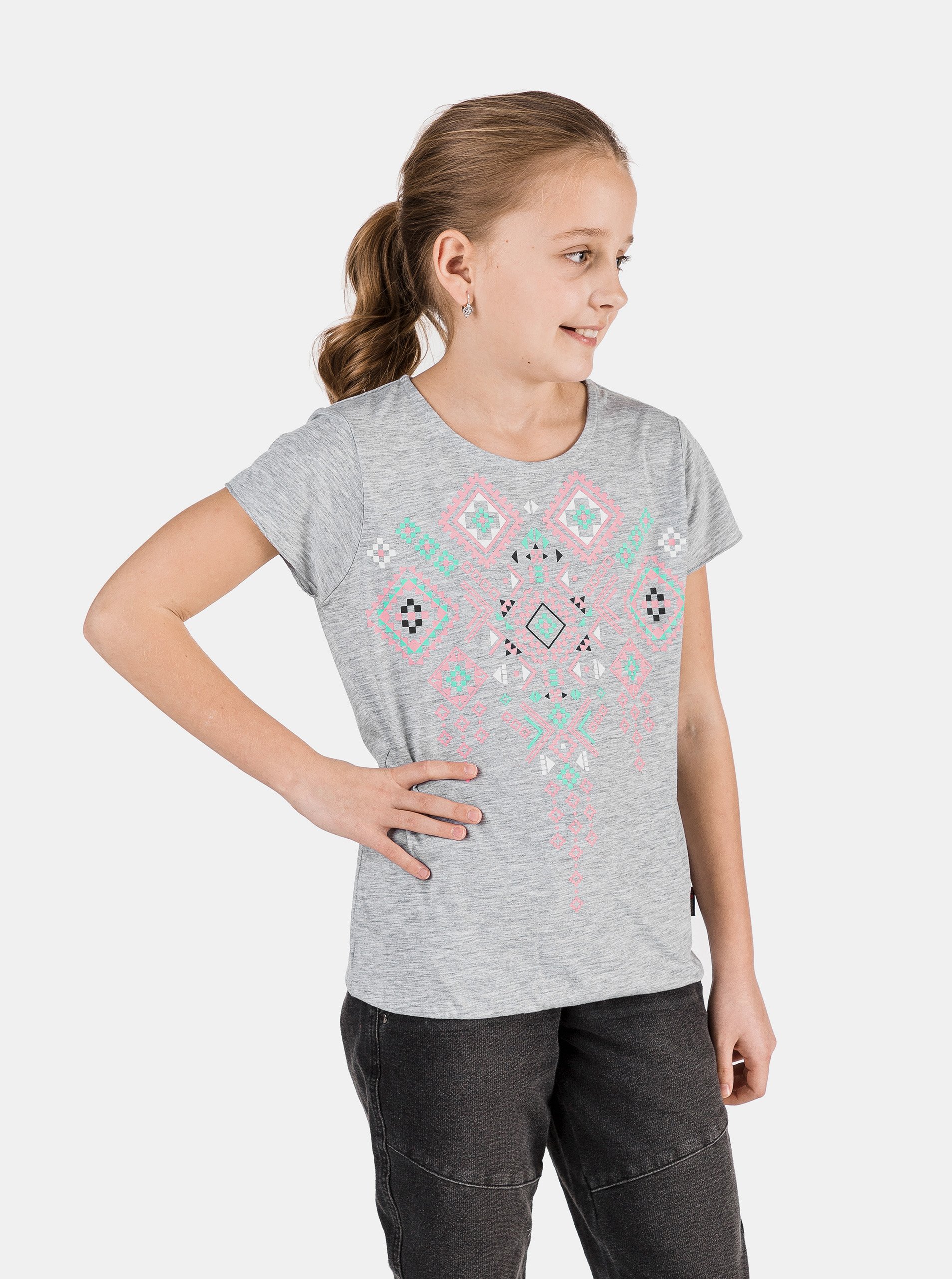 Lacno Svetlošedé dievčenské tričko SAM 73