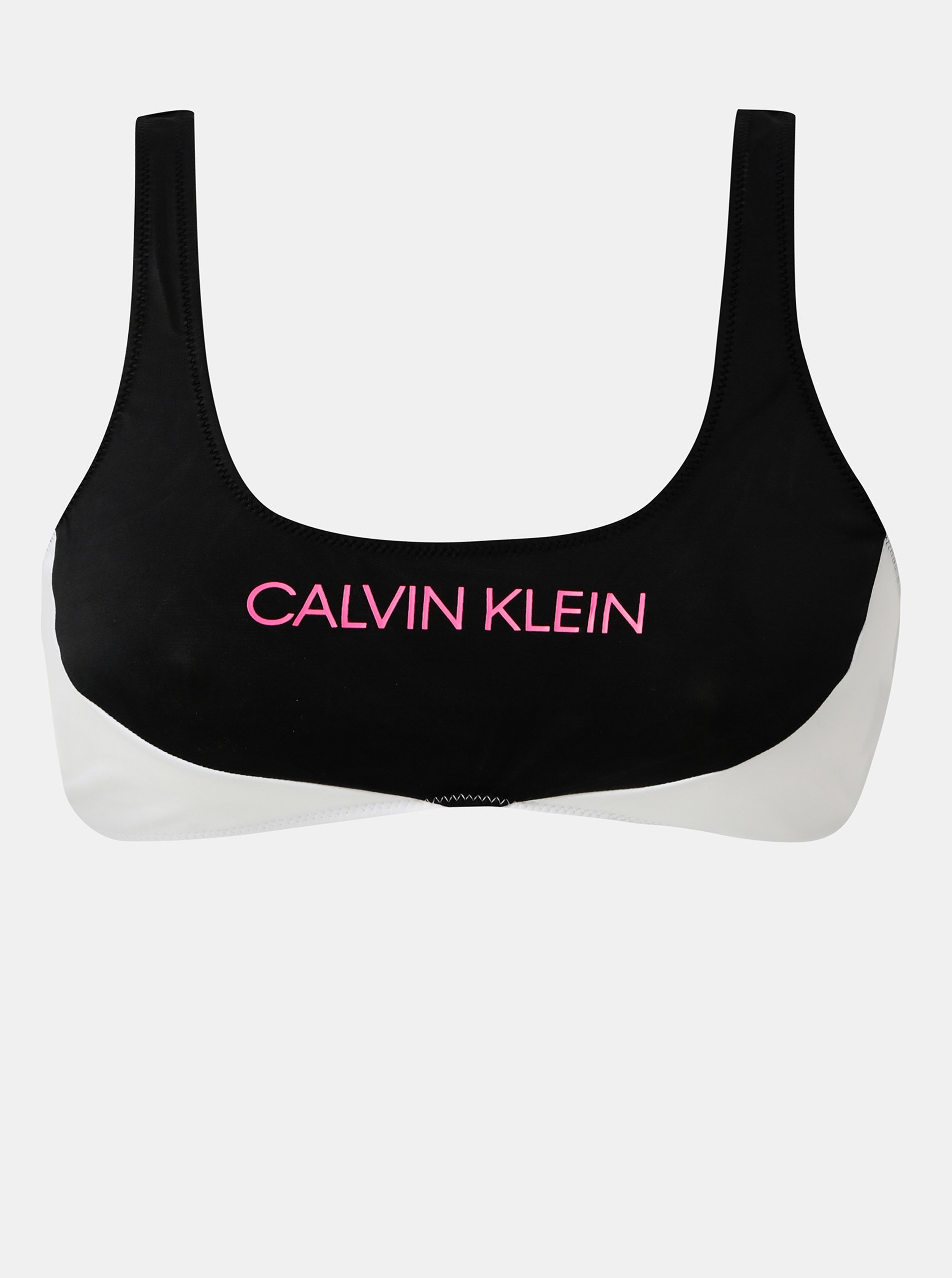 Levně Bílo-černý horní díl plavek Calvin Klein Underwear