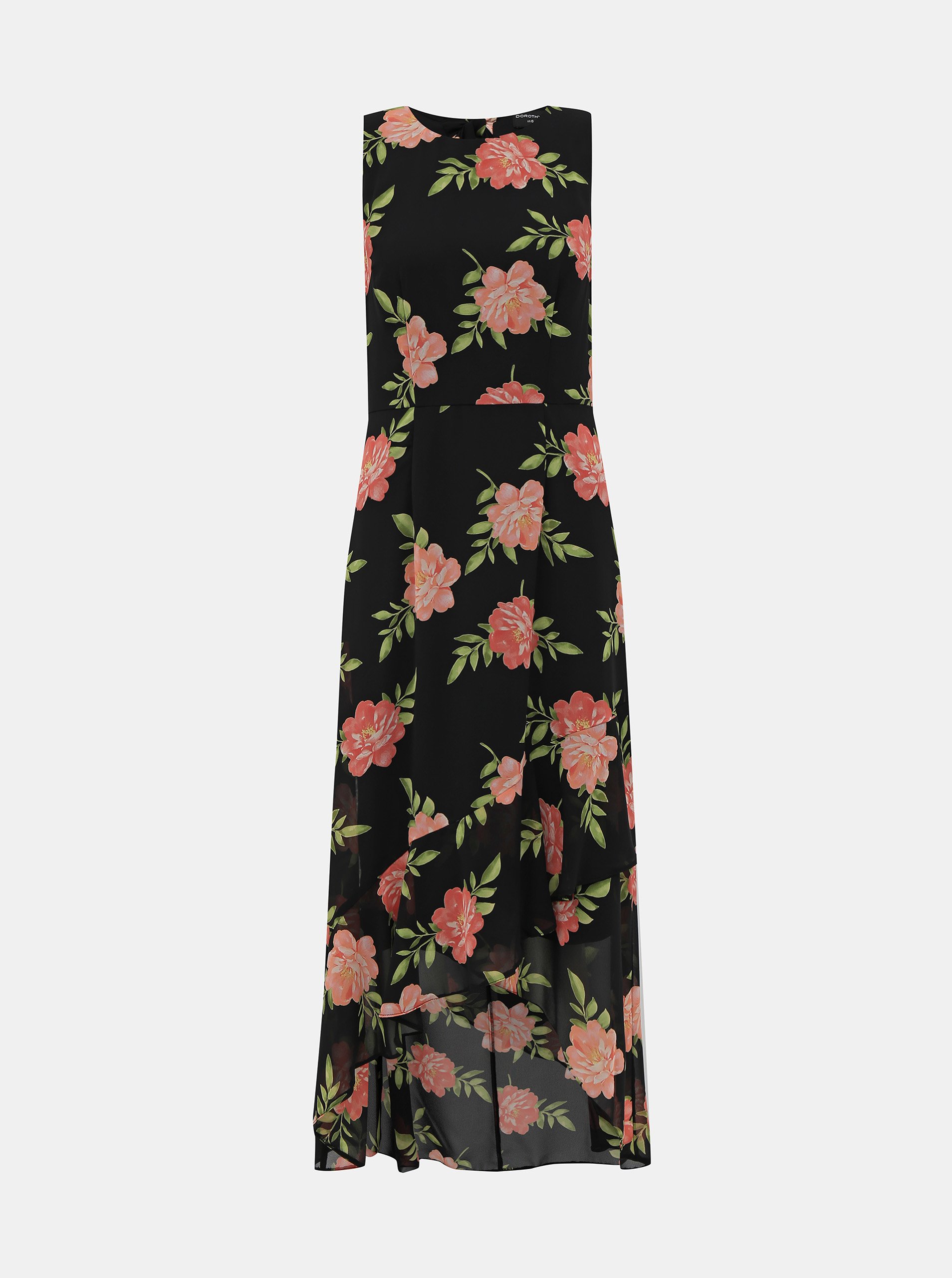 Levně Černé květované šaty Dorothy Perkins