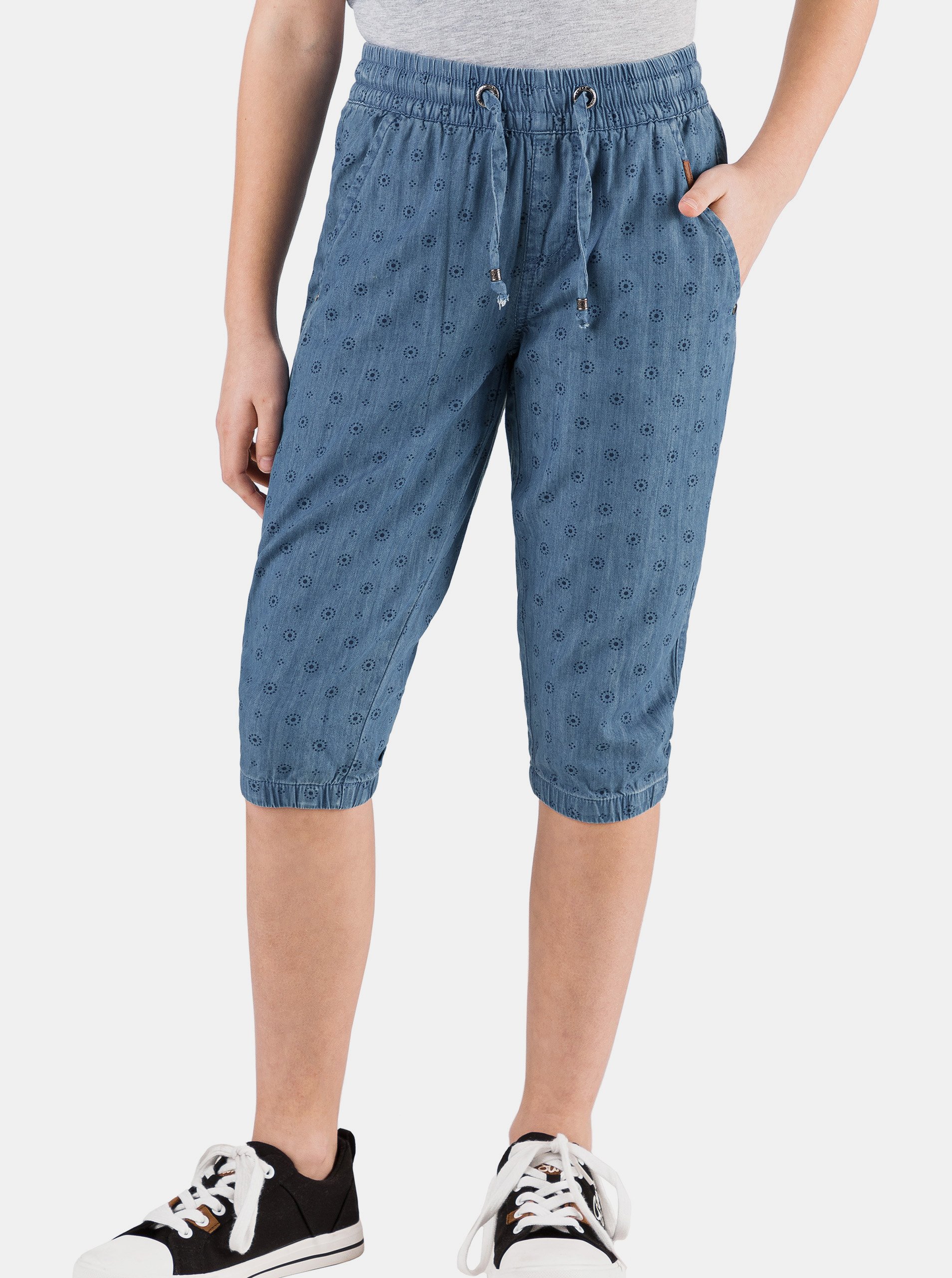 E-shop Modré holčičí vzorované 3/4 kalhoty SAM 73