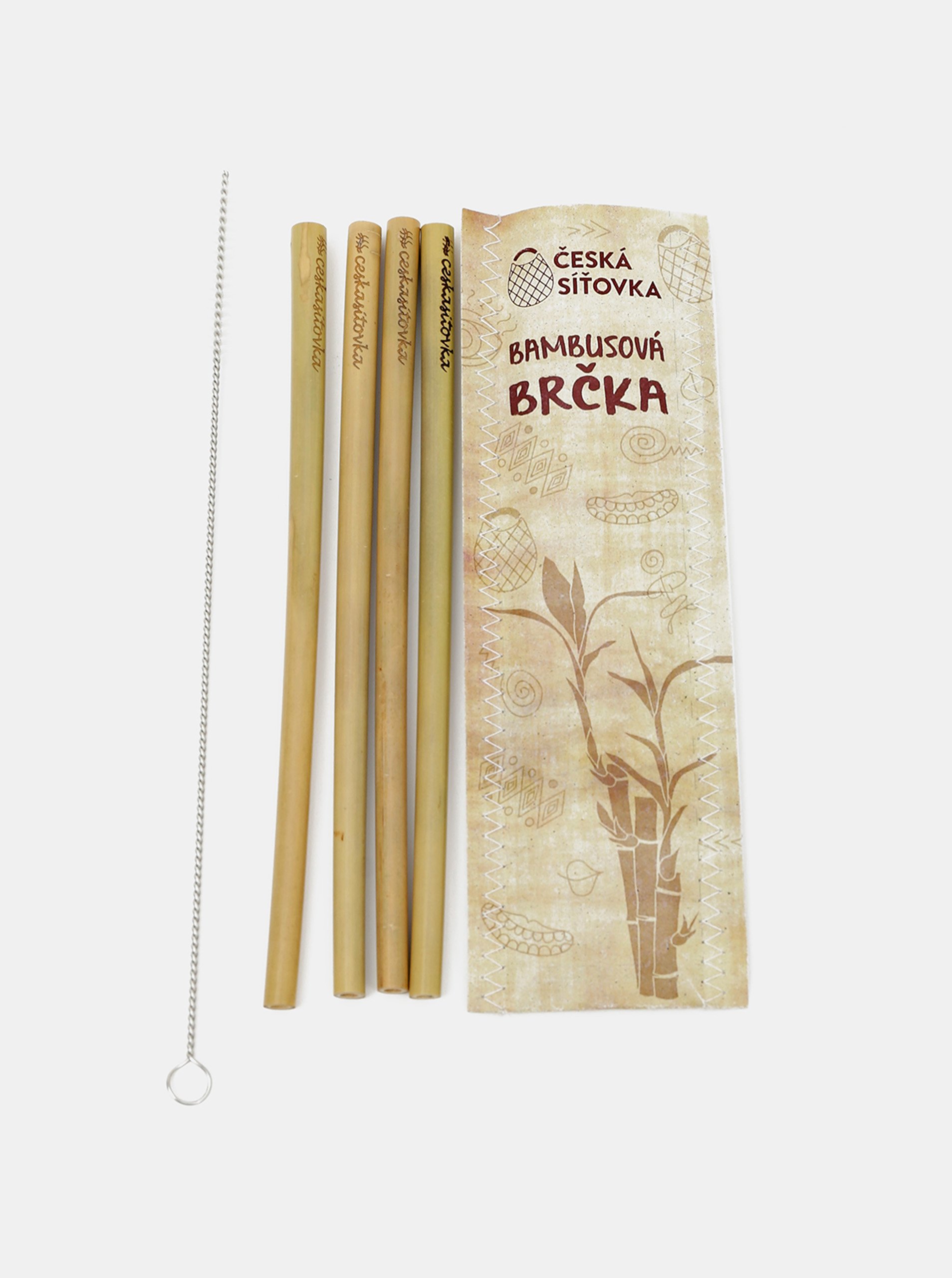 Lacno Sada štyroch bambusových slamiek s čistiacou kefkou Česká síťovka