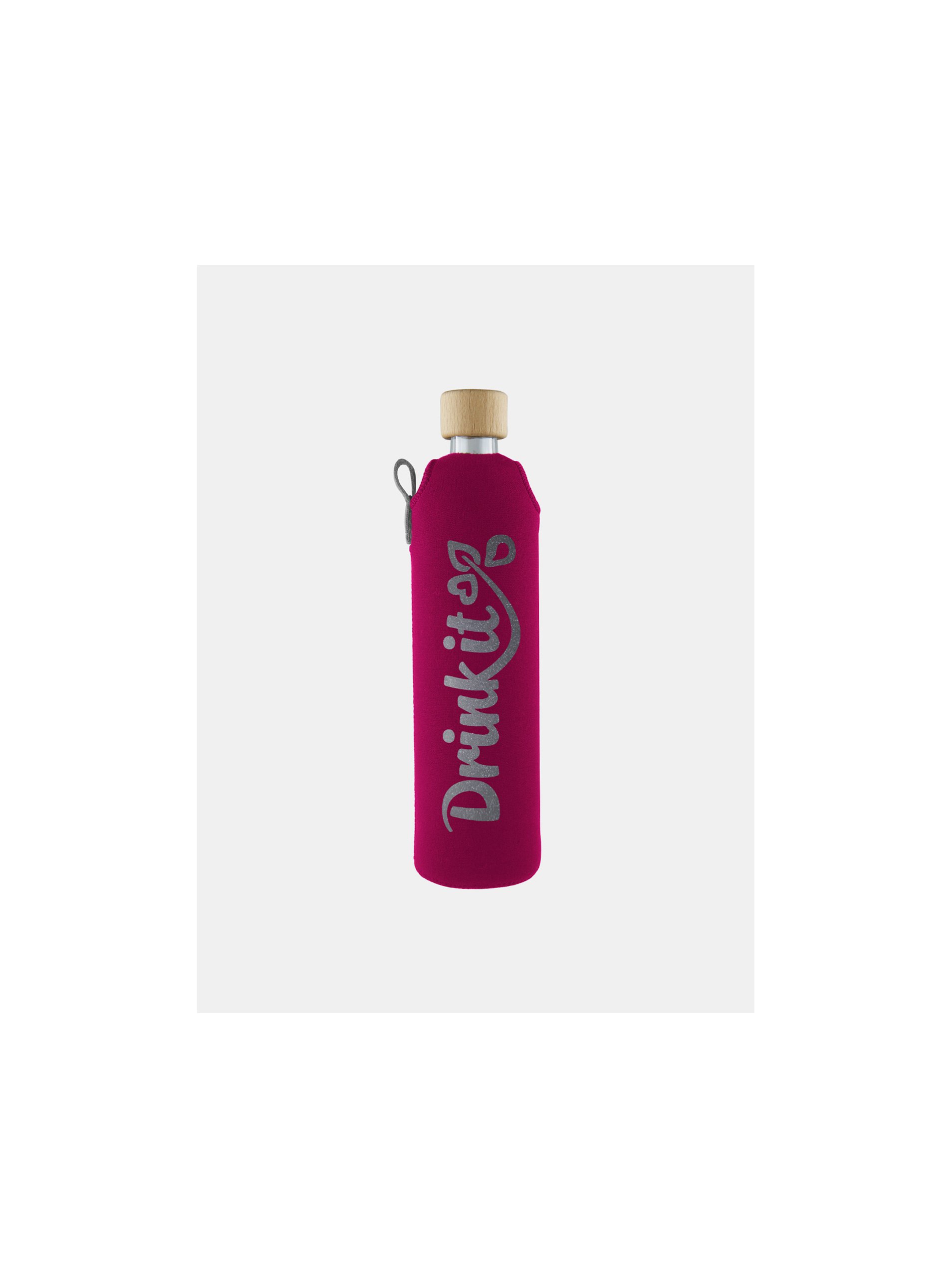 Lacno Sklenená fľaša v neoprénovom obale Drinkit Pinky 500 ml