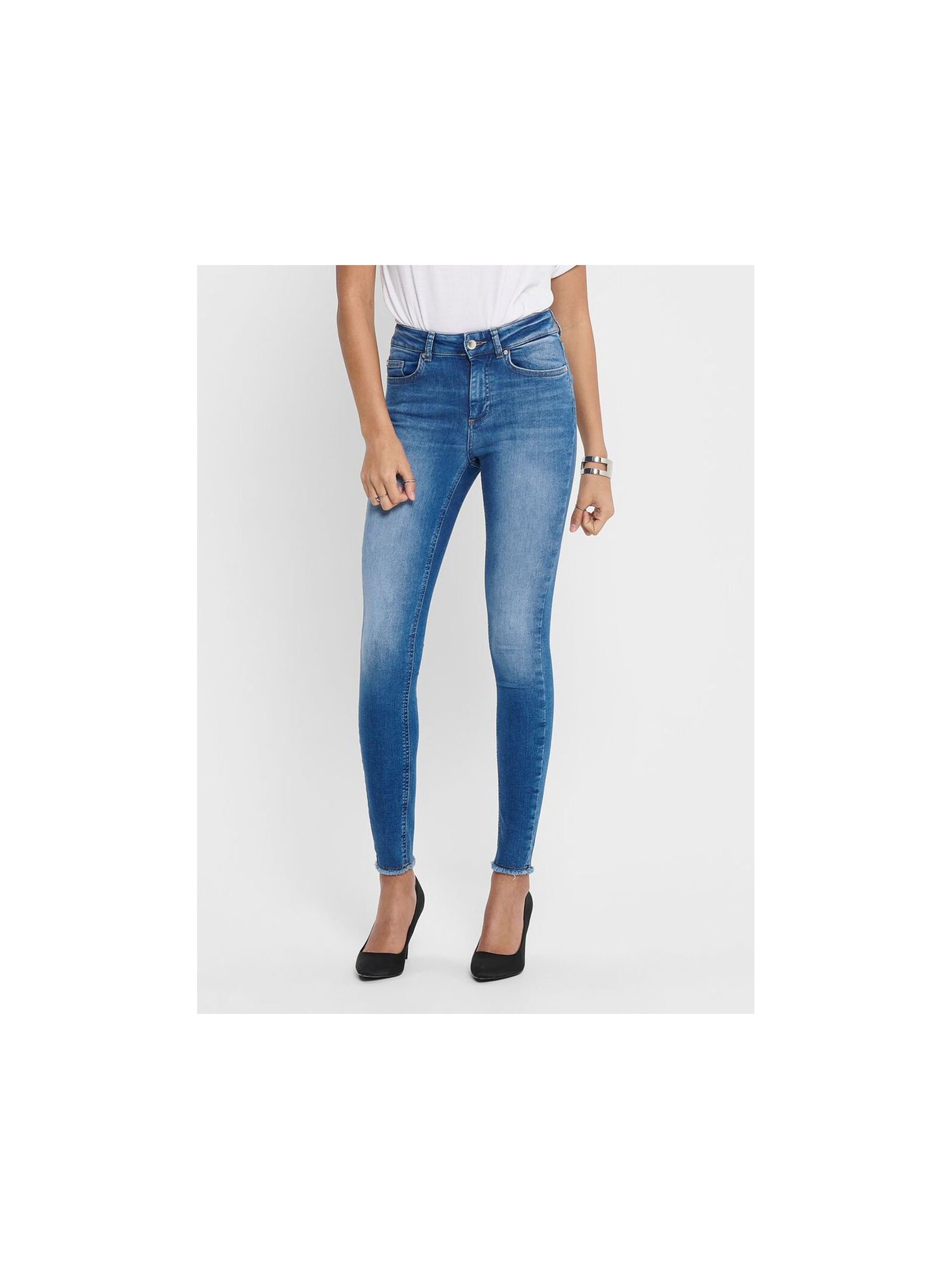 E-shop Modré zkrácené skinny fit džíny ONLY Blush
