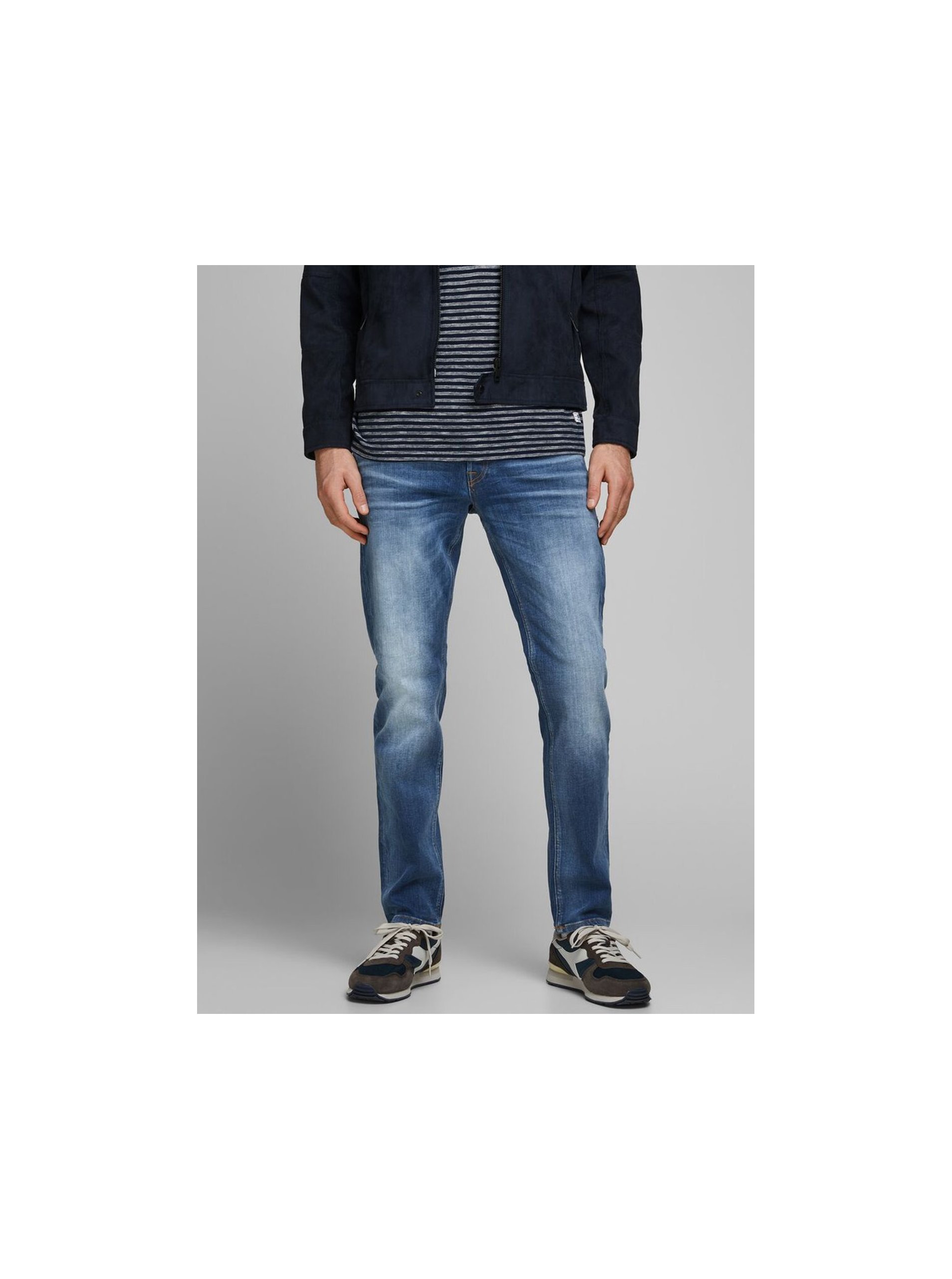 Levně Modré pánské straight fit džíny Jack & Jones Mike