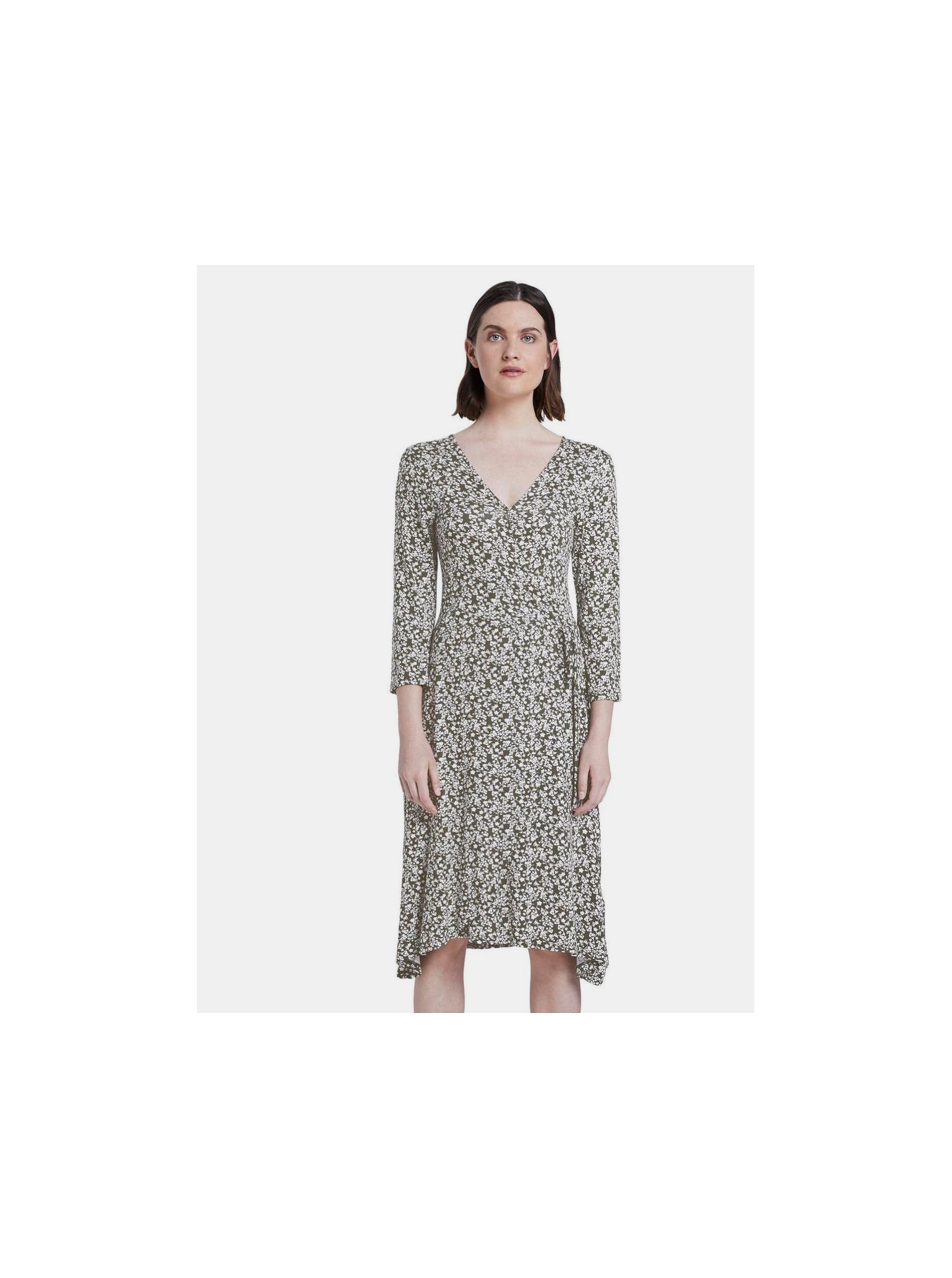 E-shop Khaki dámské květované šaty Tom Tailor