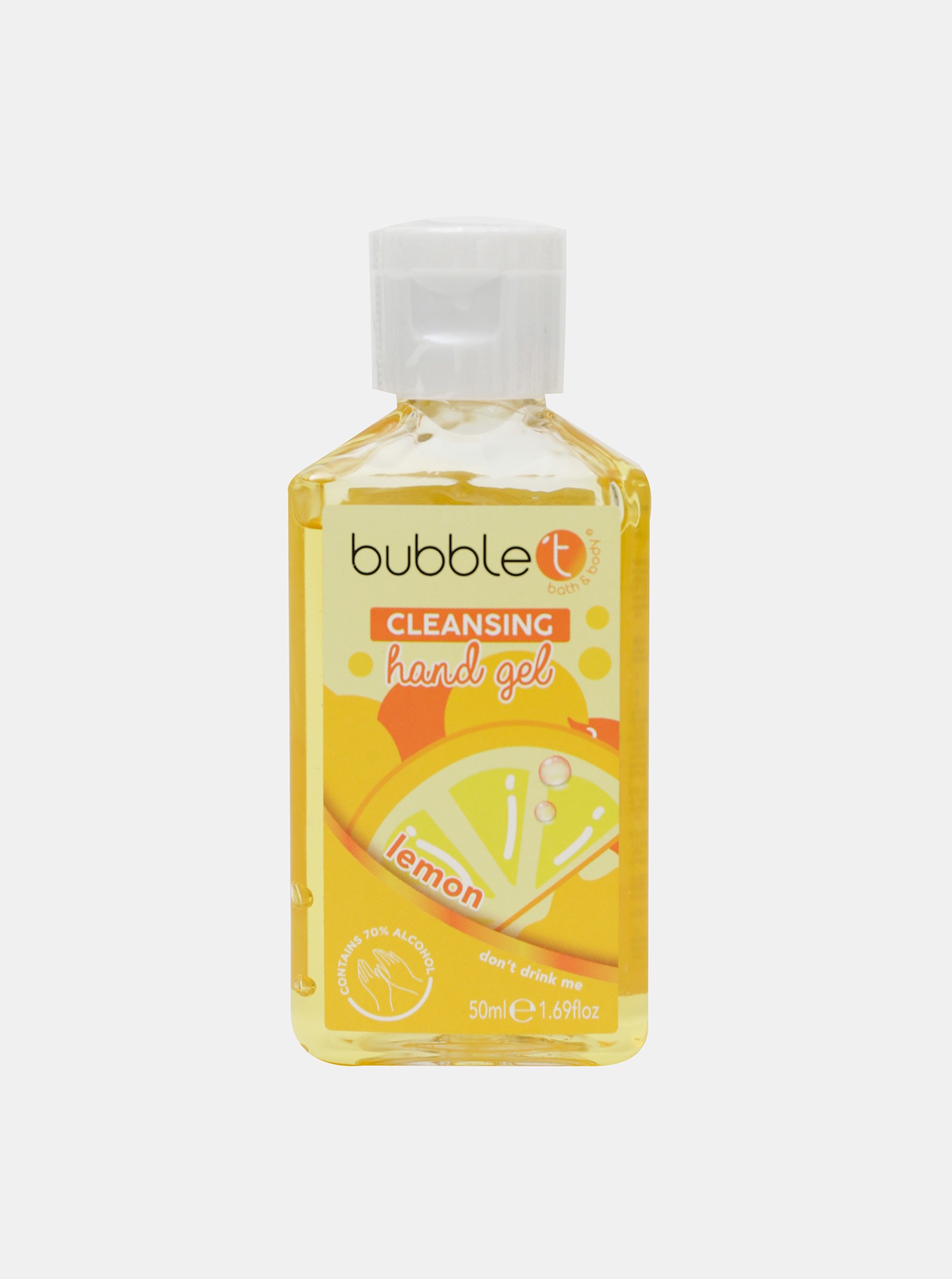Levně Antibakteriální gel na ruce (70% alkoholu) Bubble T Cosmetics Lemon 50 ml