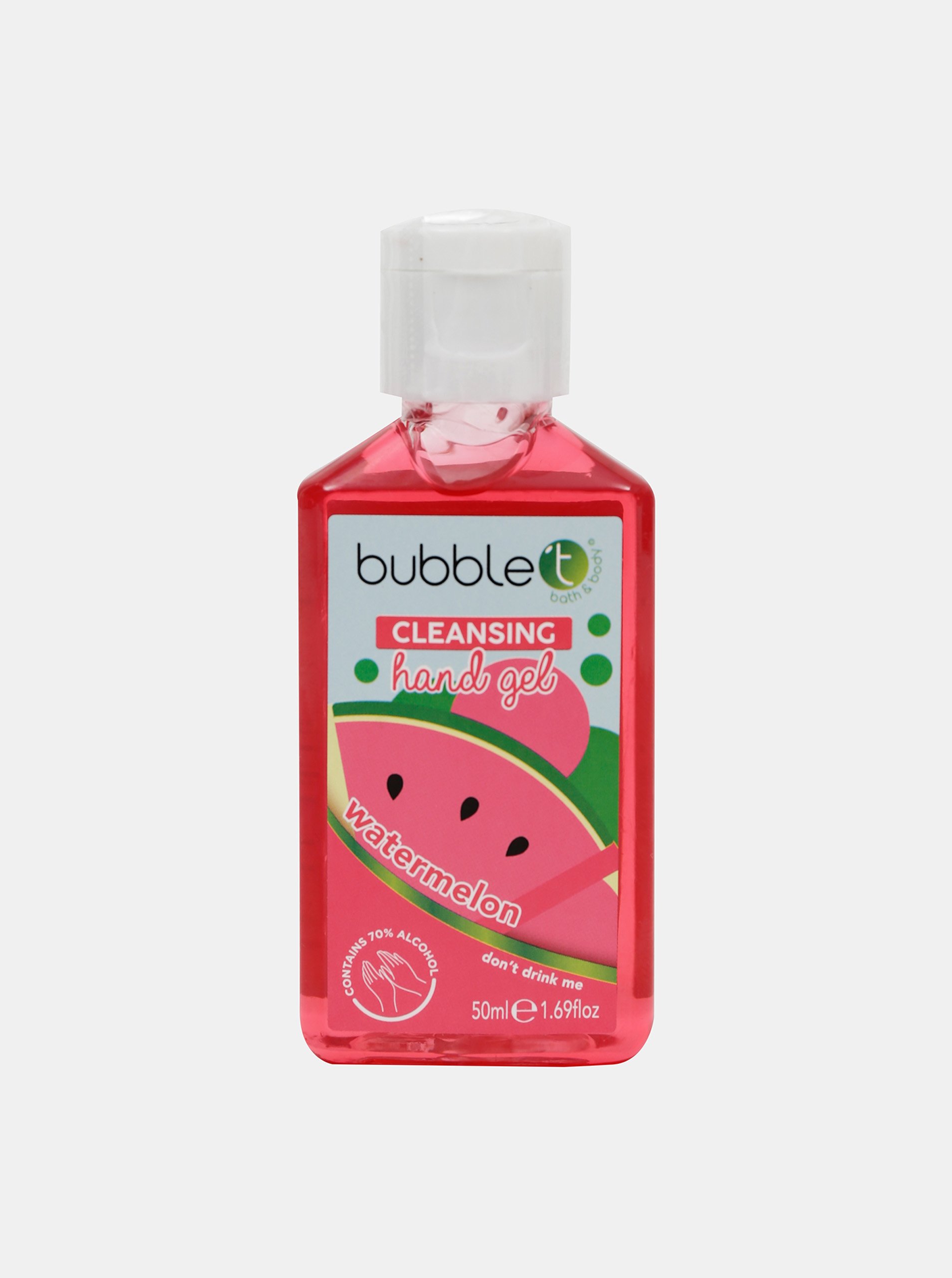 Levně Antibakteriální gel na ruce (70% alkoholu) Bubble T Cosmetics Watermelon 50 ml