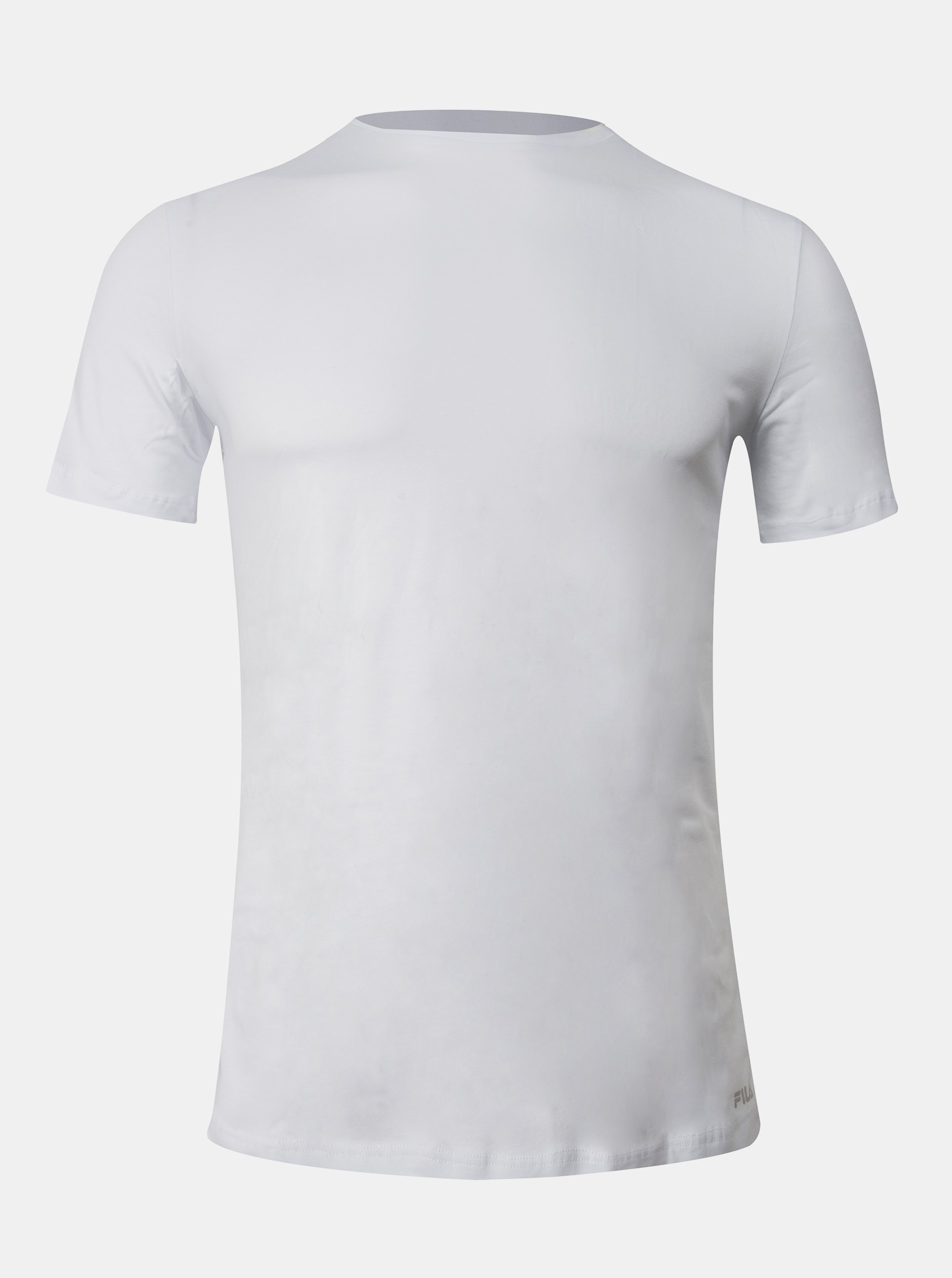 Lacno Biele pánske basic tričko pod košeľu FILA