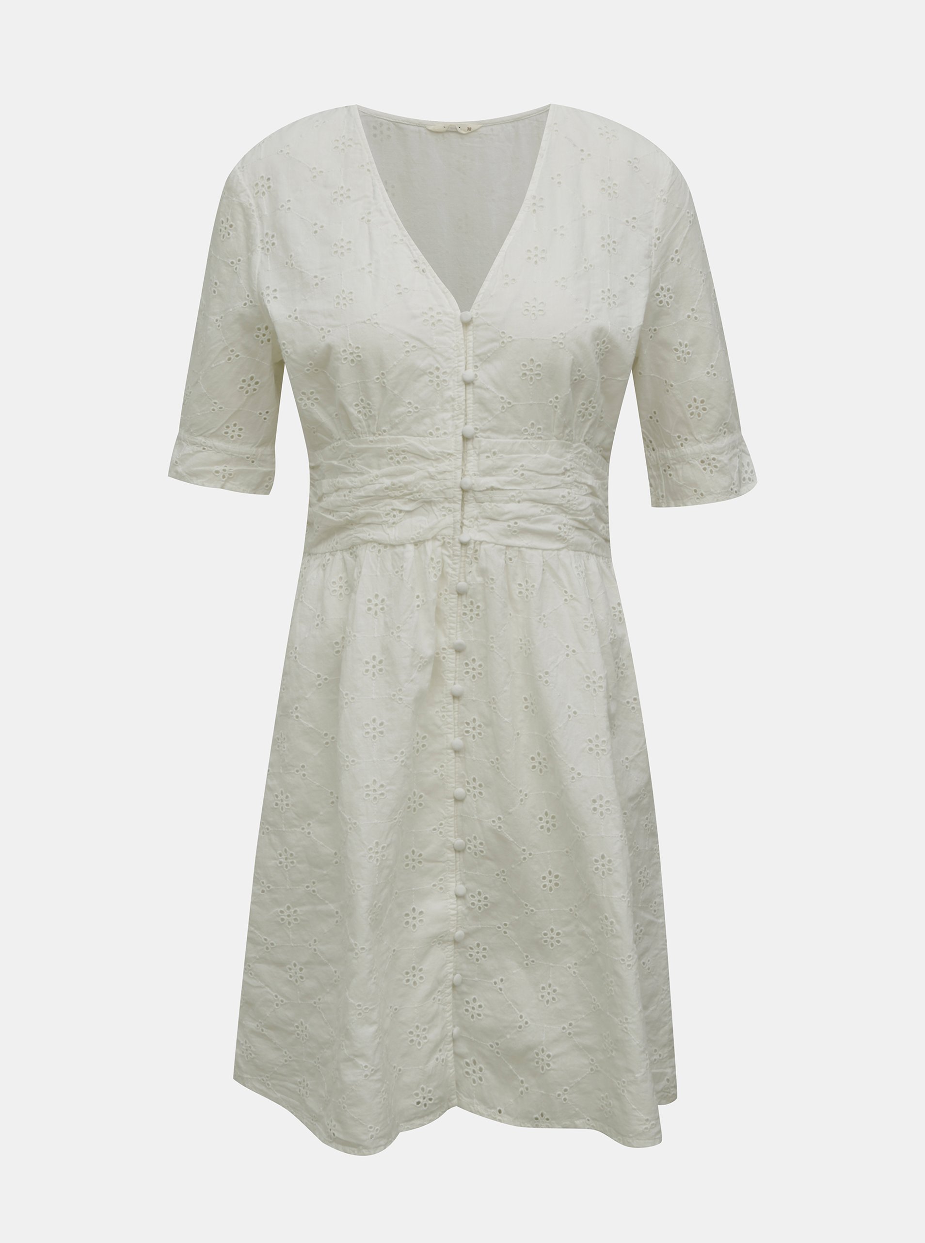 E-shop Biele šaty s madeirou ONLY Oda