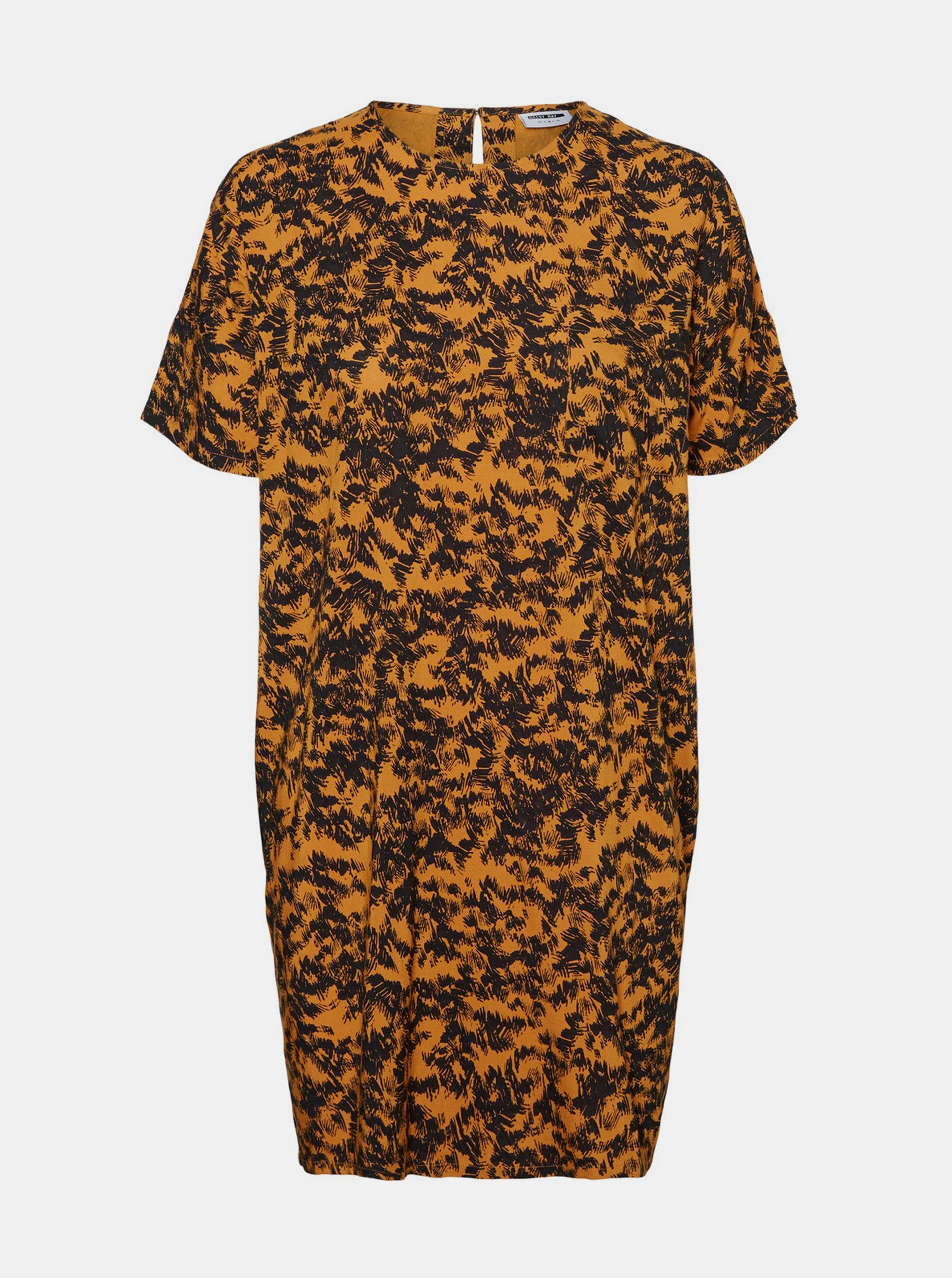 E-shop Oranžové vzorované voľné šaty Noisy May Cille