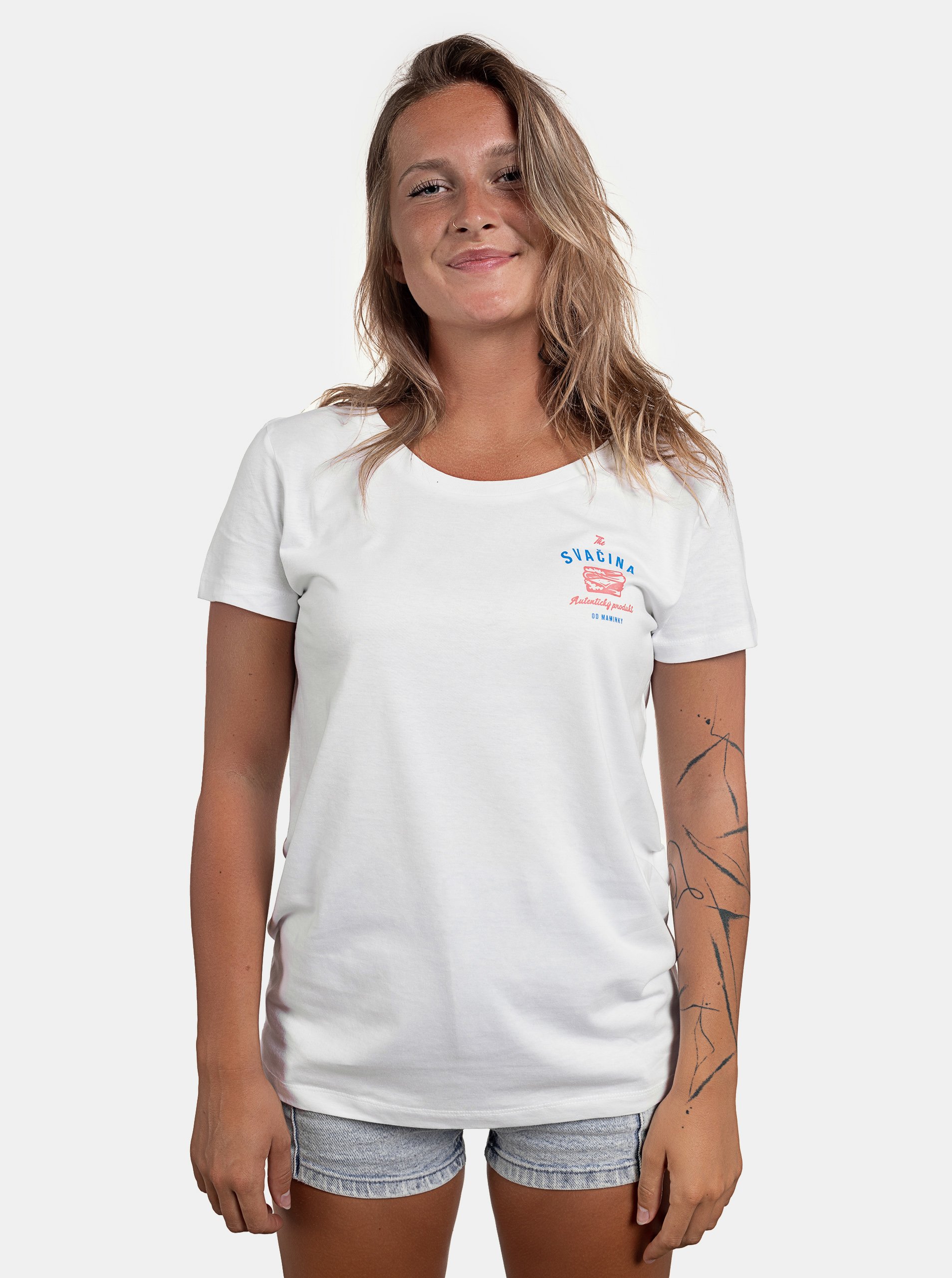Lacno Biele dámske tričko ZOOT Original Svačina od maminky