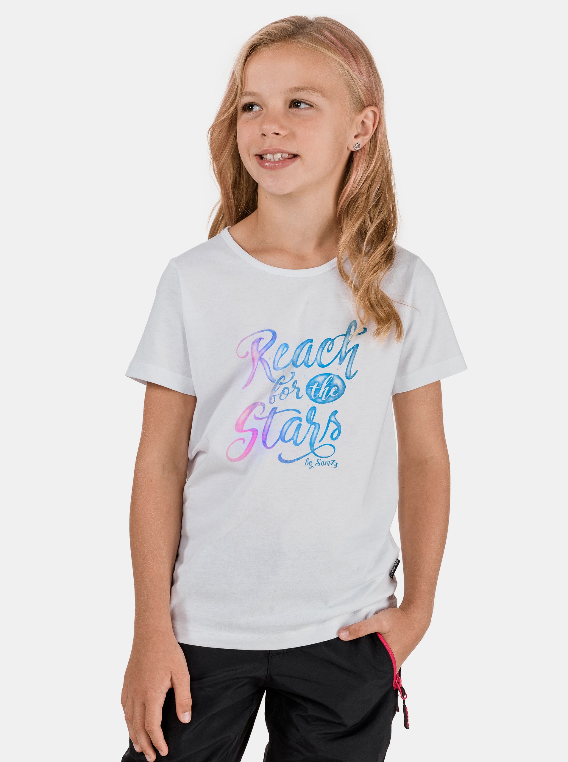 Lacno Biele dievčenské tričko SAM 73