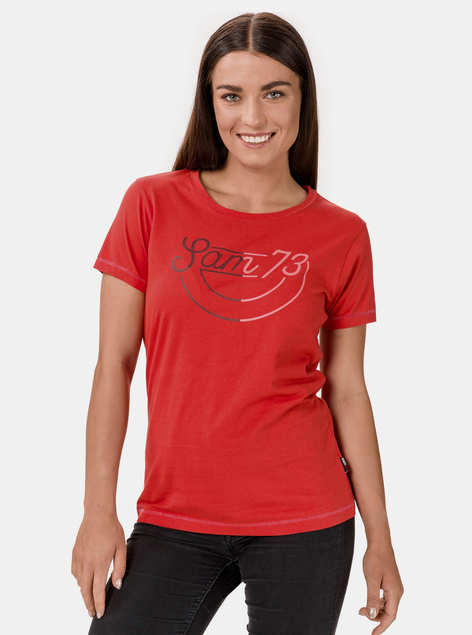 Levně Červené dámské tričko SAM 73 Cerina