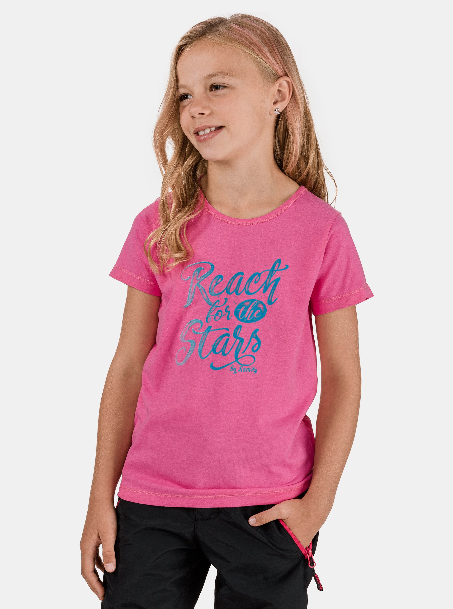 Levně Růžové holčičí tričko SAM 73 Bidano