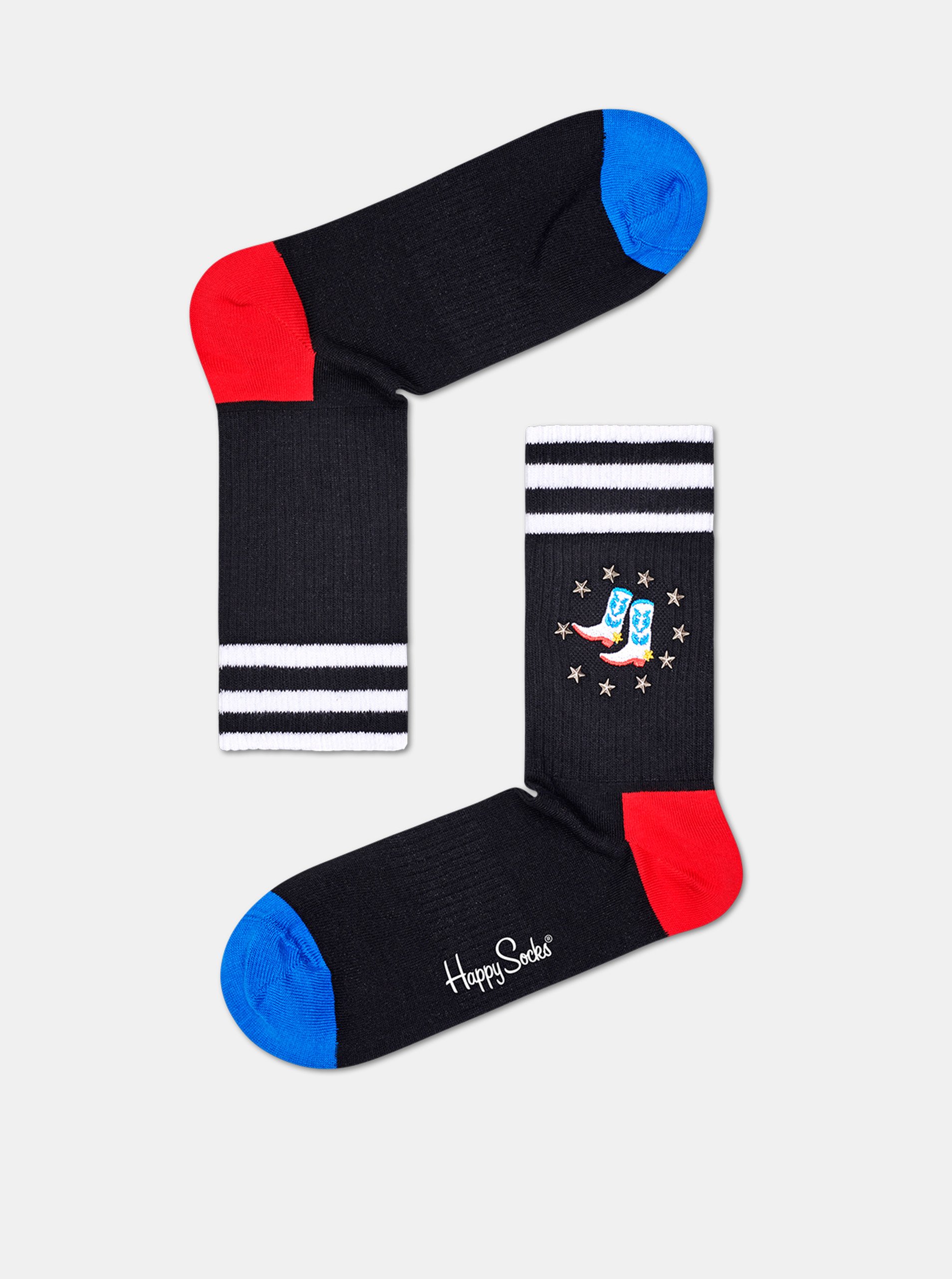E-shop Černé ponožky Happy Socks Cowboy Boots
