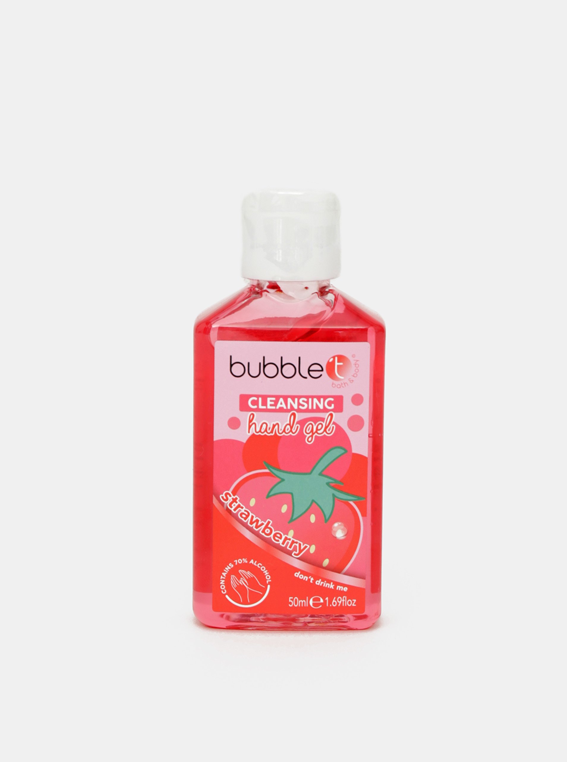 Levně Antibakteriální gel na ruce (70% alkoholu) Bubble T Cosmetics Strawberry 50 ml
