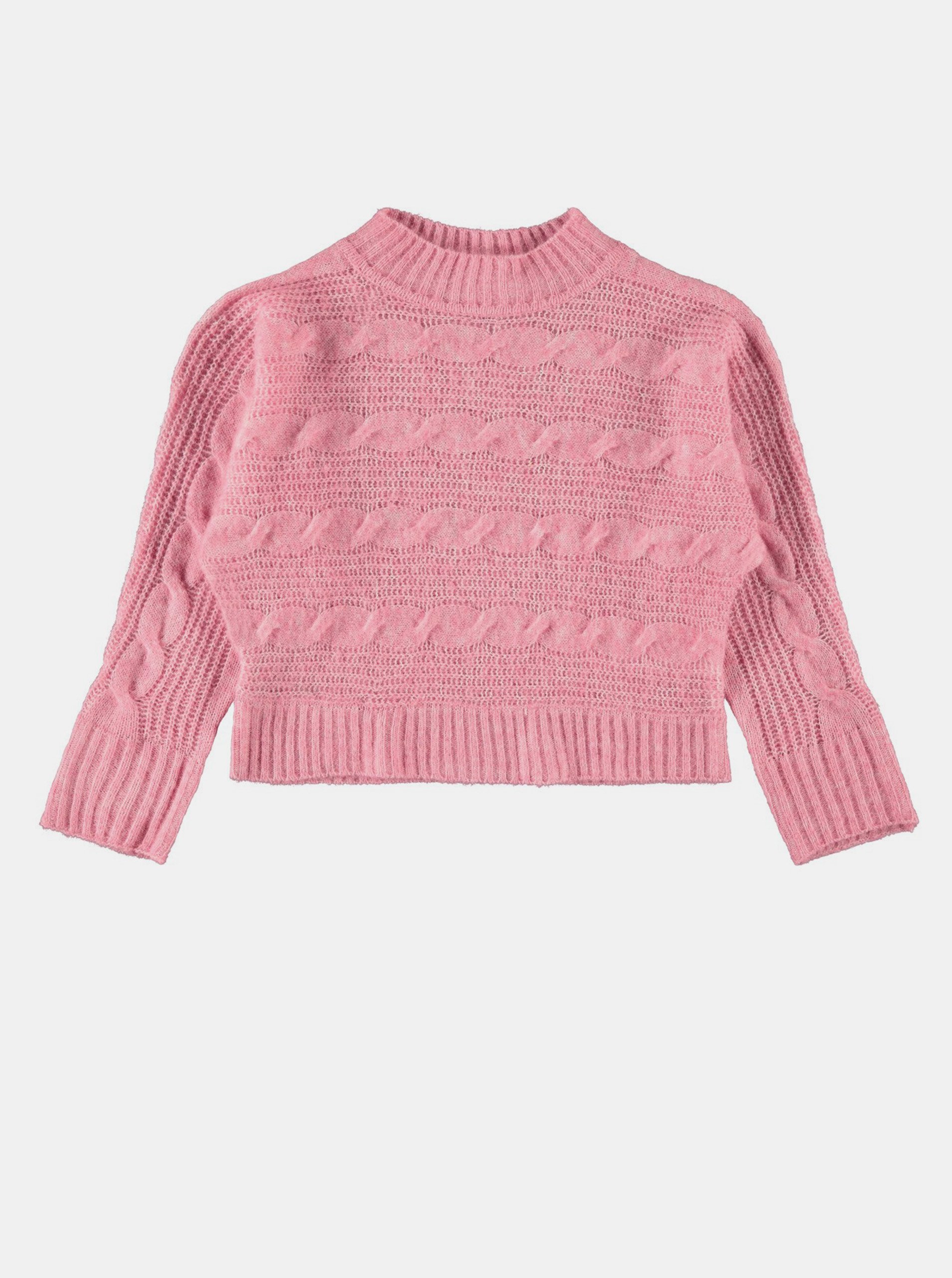 Lacno Ružový dievčenský sveter name it Ottie