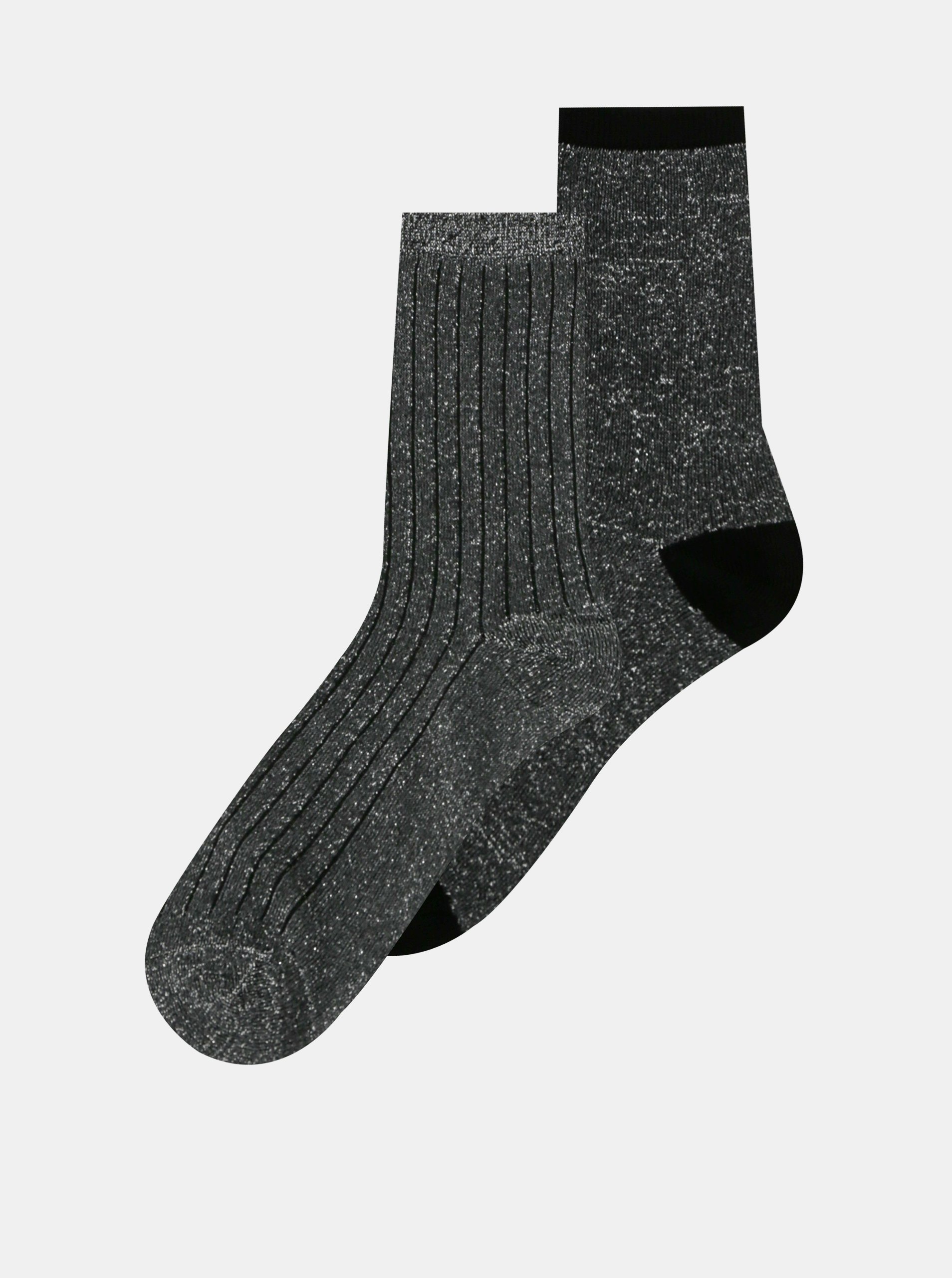 Levně Sada dvou párů tmavě šedých ponožek ONLY Coffee
